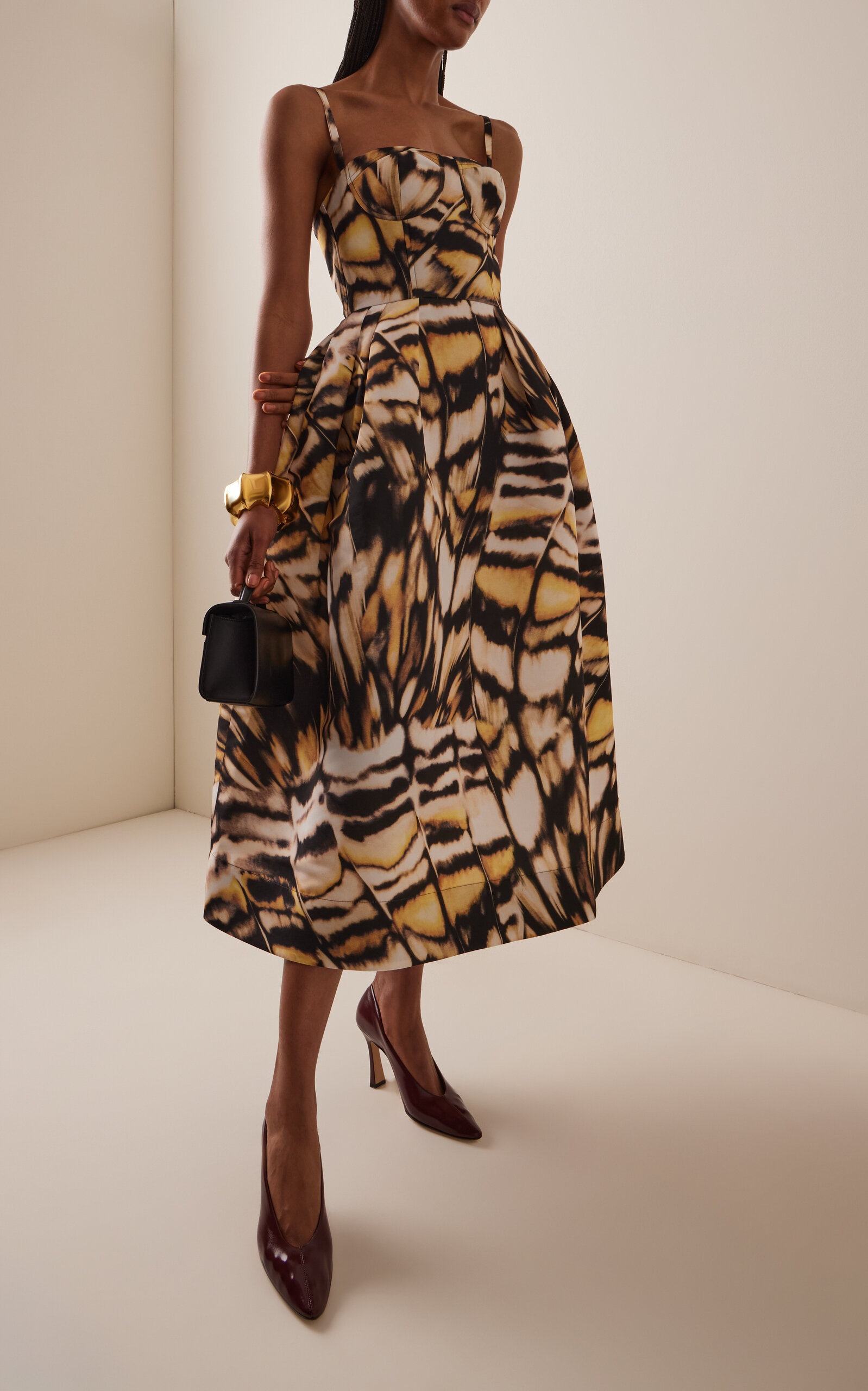 Faille Bustier Midi Dress print - 2