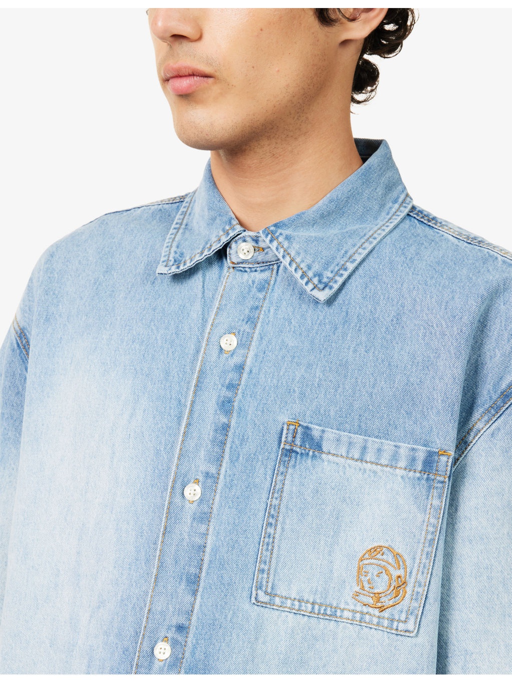 Astro Logo-Embroidered Denim Shirt - 5