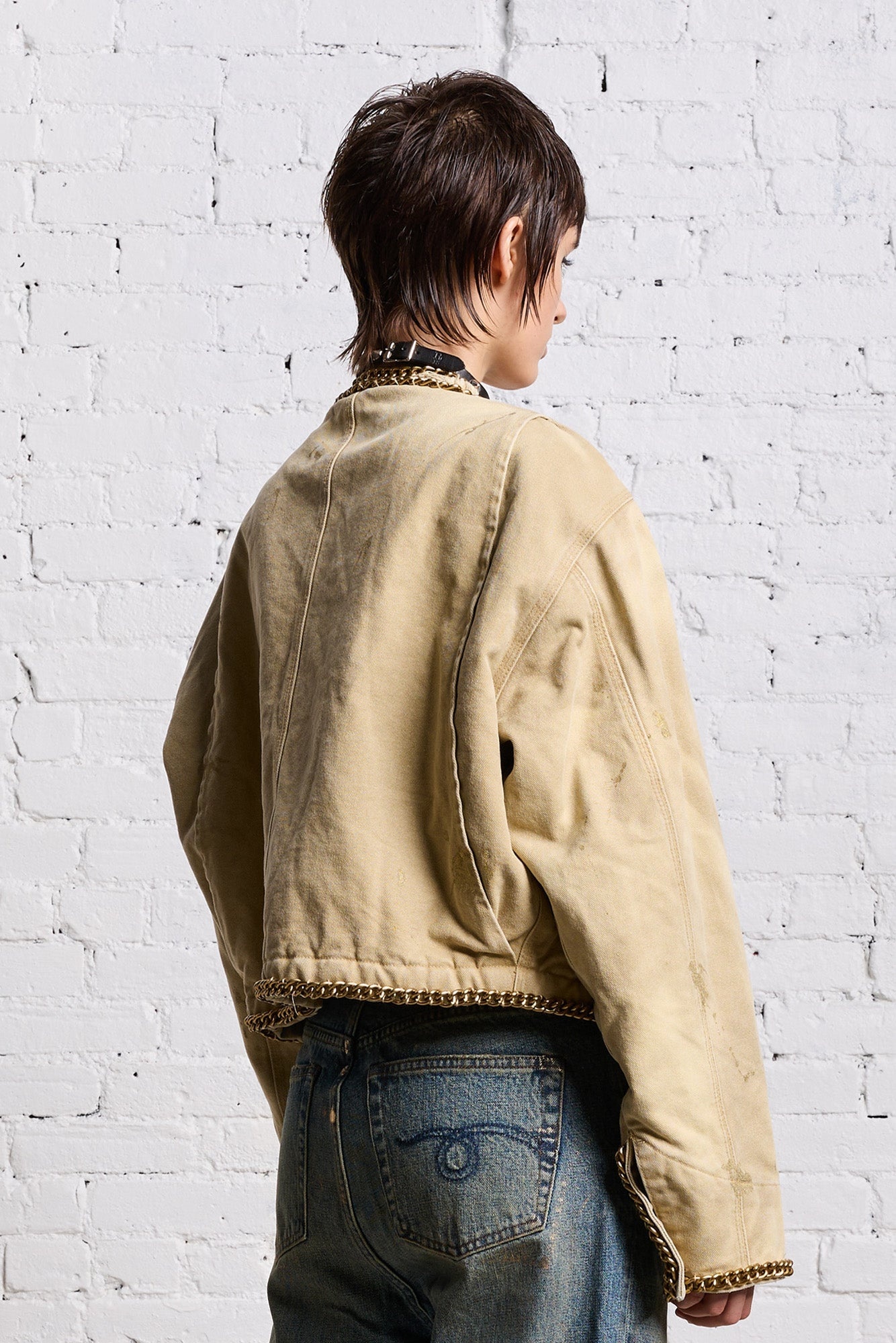 CROPPED CHORE JACKET - KHAKI CANVAS - 6