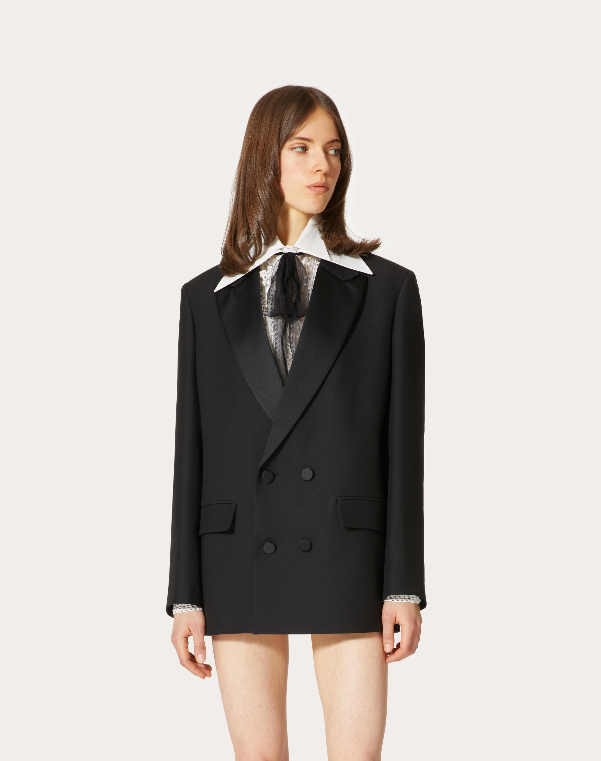 TUXEDO JACKET IN CREPE COUTURE - 3