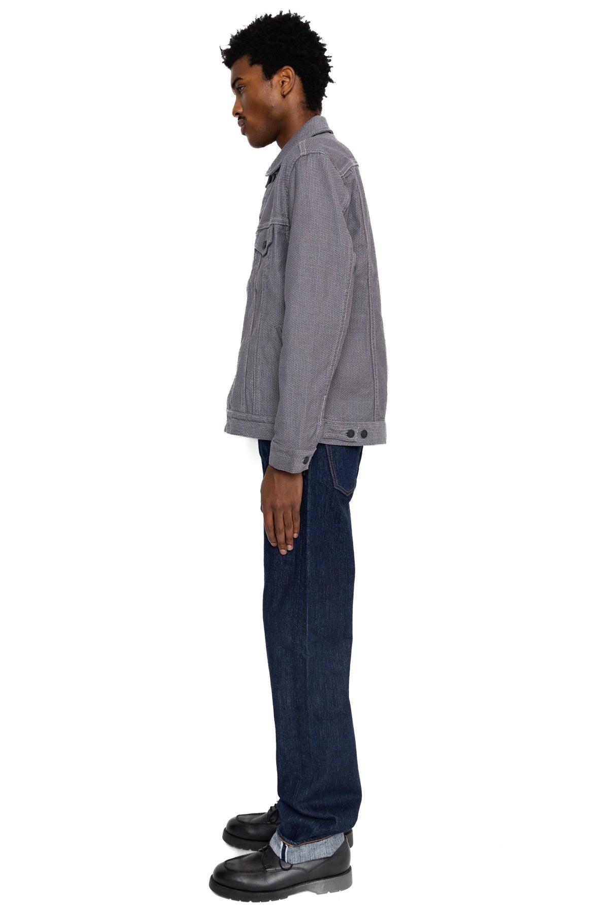 Sashiko Type 3 Jacket - Heather Grey x Black - 4