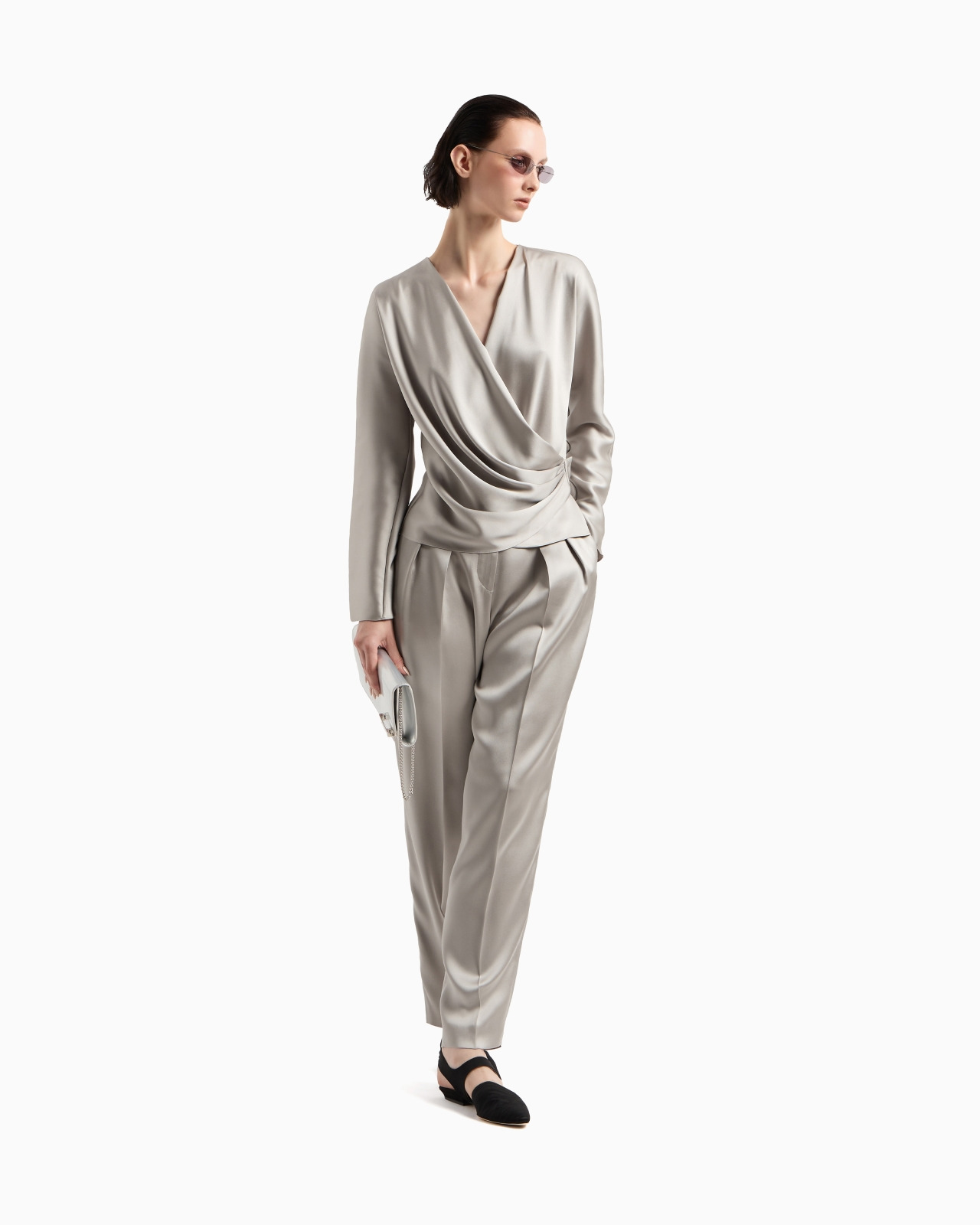 SHIRT IN DOUBLE-SIDED SILK SATIN - 2