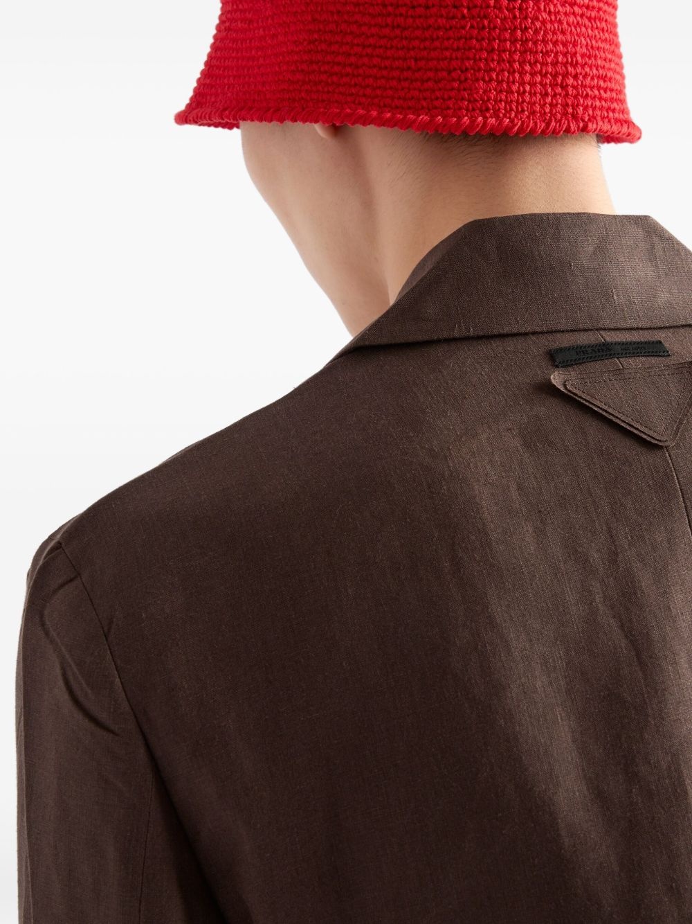 single-breasted linen blazer - 5