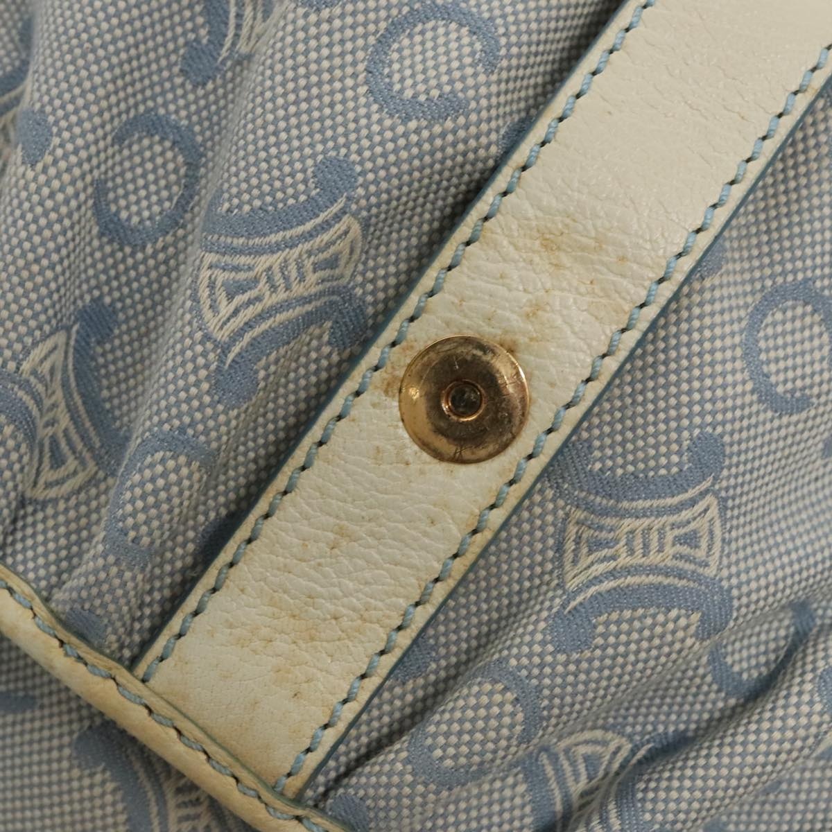 CELINE C Macadam Canvas Shoulder Bag Light Blue - 10