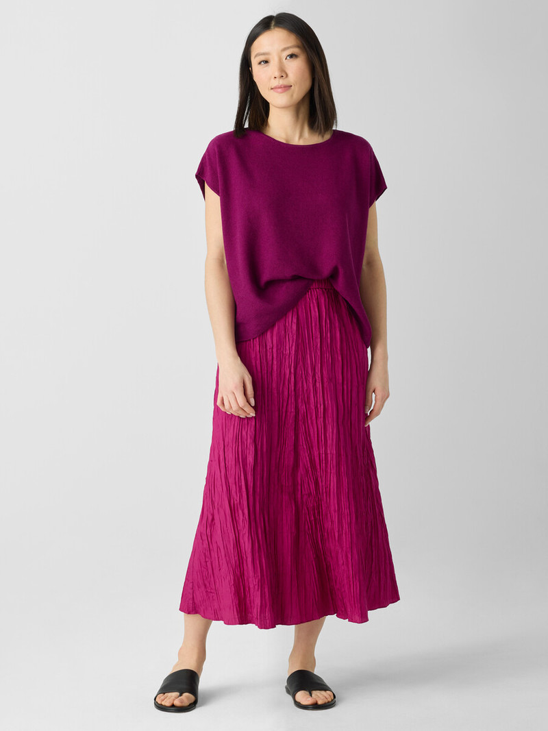 Crushed Silk Flared Skirt 7