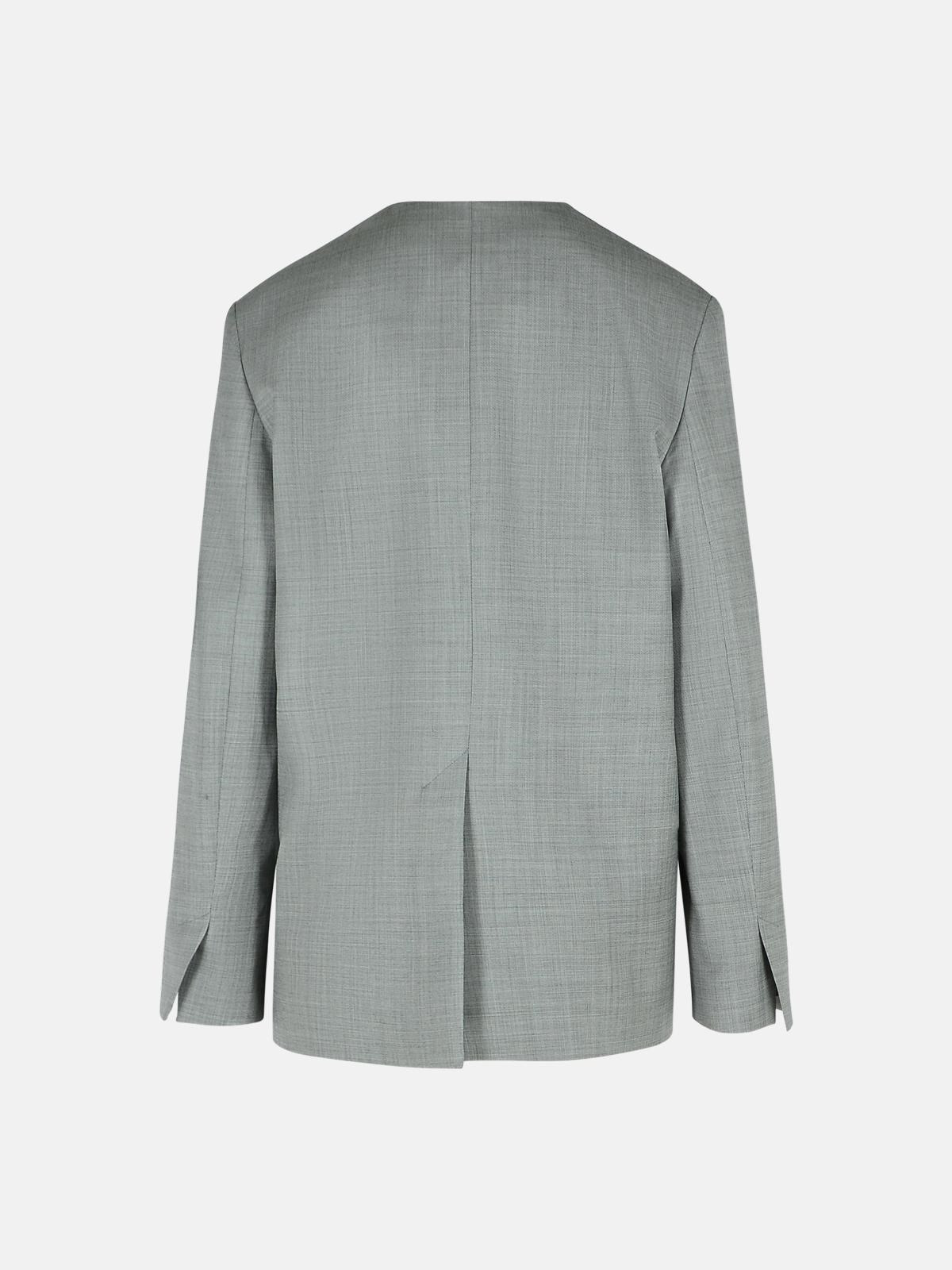 'ALTAIR' GREY VIRGIN WOOL BLAZER - 3