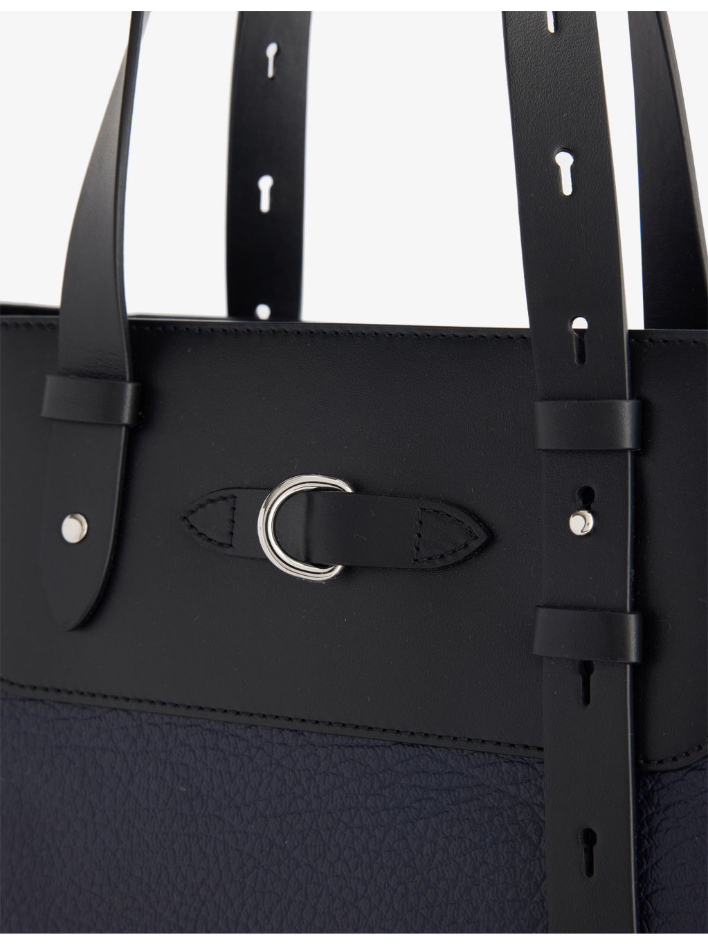 Vertical Leather Tote Bag - 7