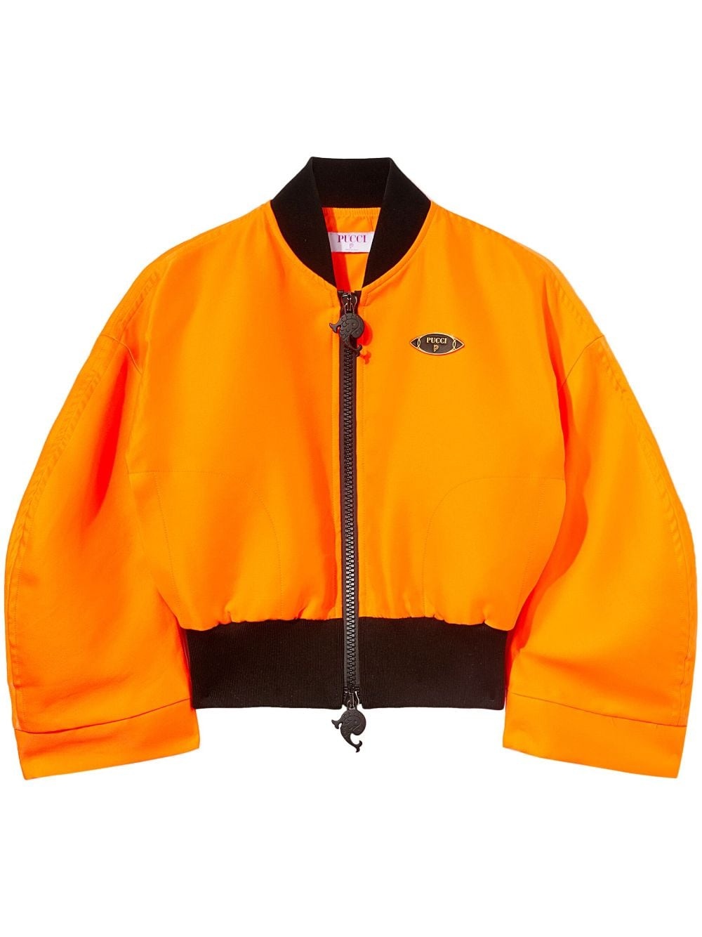 logo-plaque puffy bomber jacket - 1