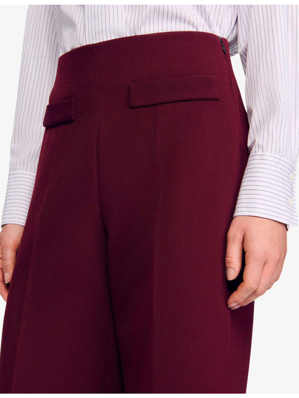 Wide-Leg High-Rise Wool-Blend Trousers - 5