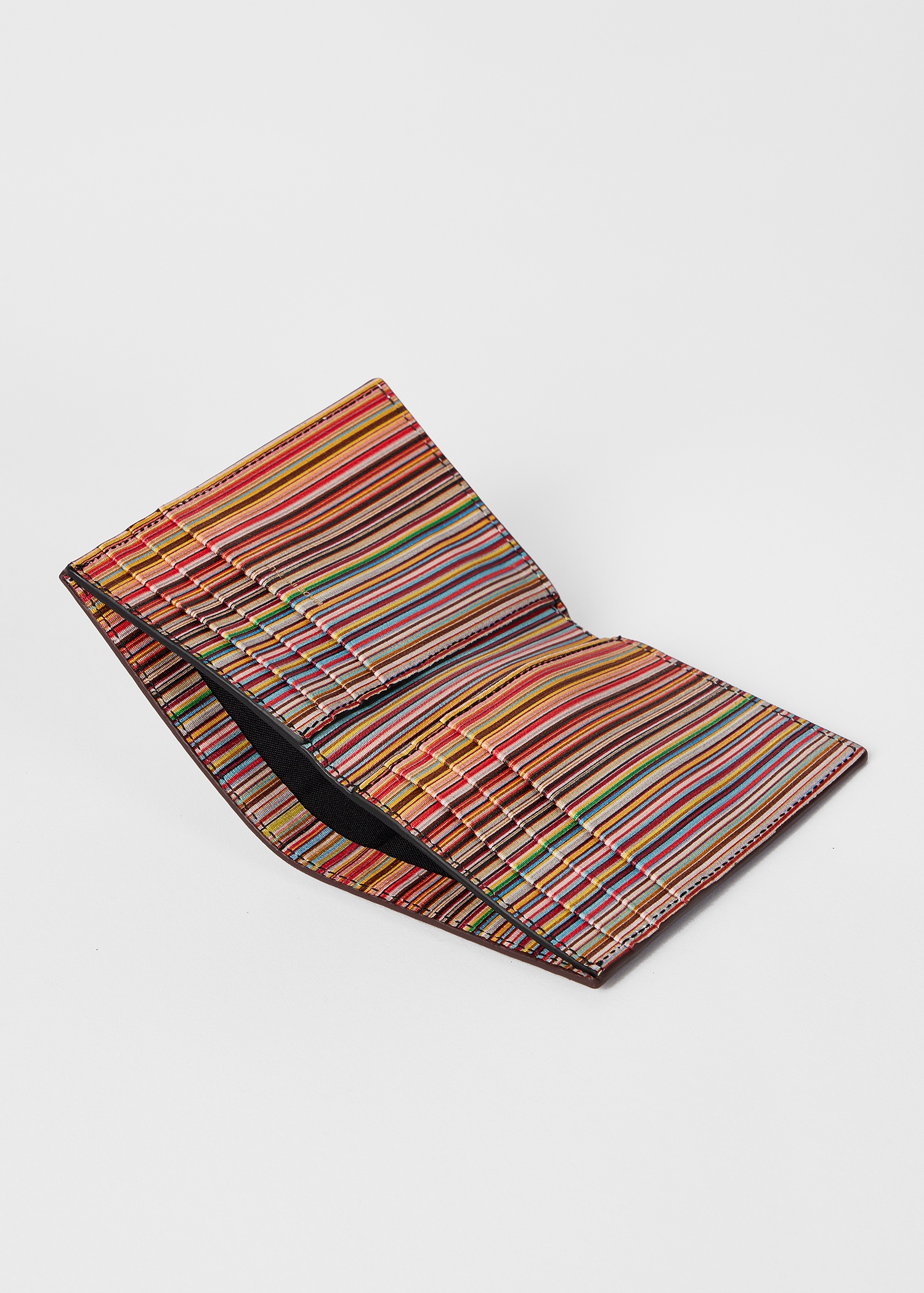 Brown 'Signature Stripe' Interior Credit Card Wallet - 3