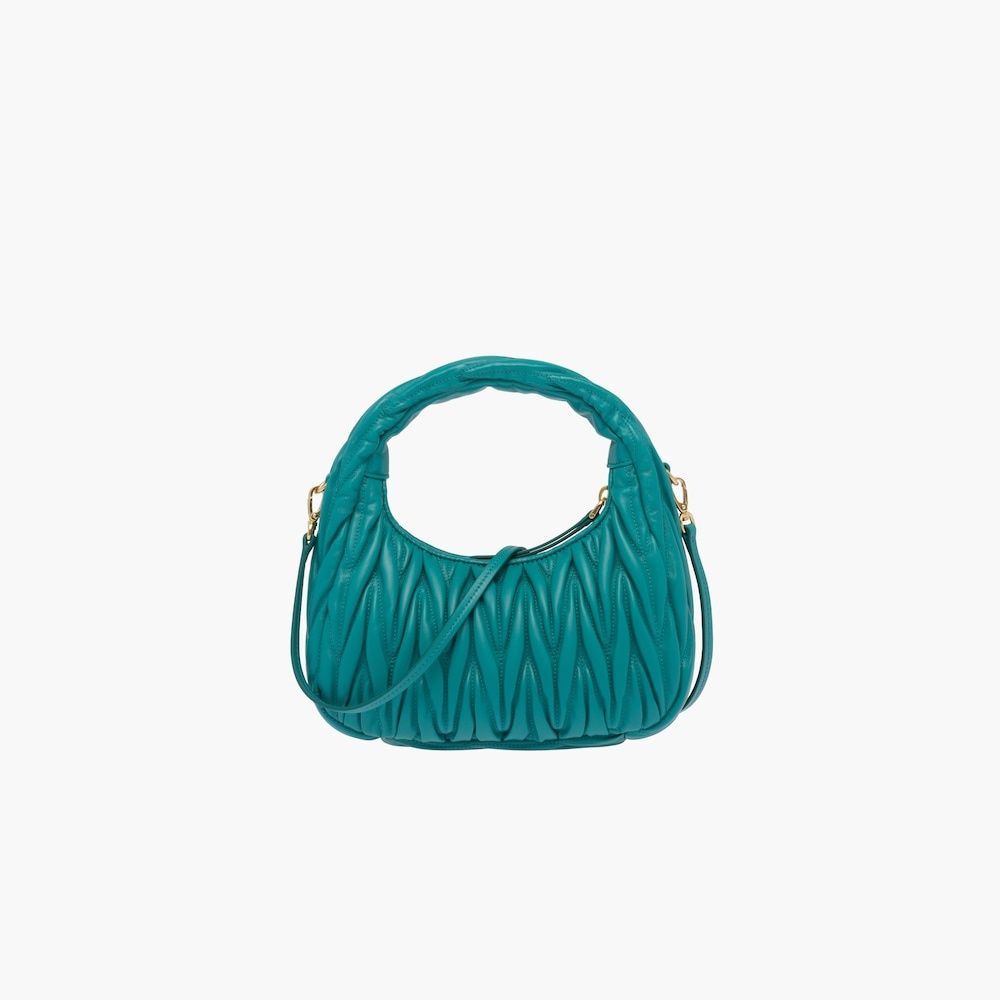Miu Miu Miu Wander matelassé nappa leather mini hobo bag