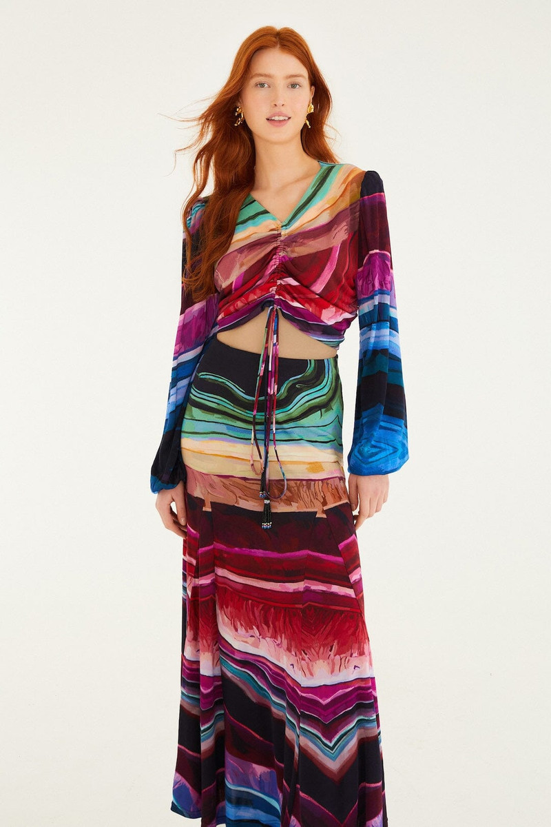 Multicolor Precious Gems Maxi Skirt 4