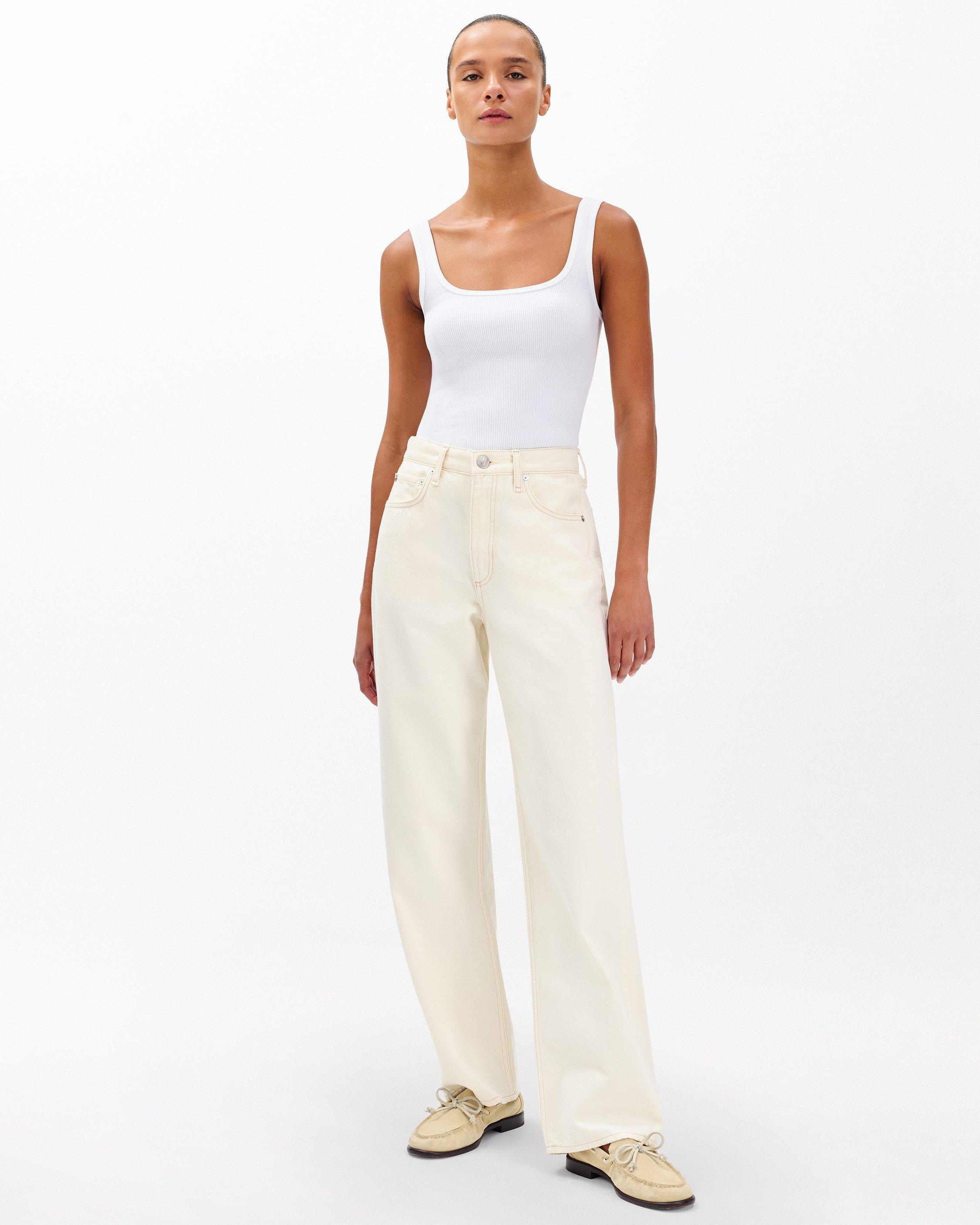 Shea Relaxed Straight Jeans
Vintage Stretch in Ecru - 4
