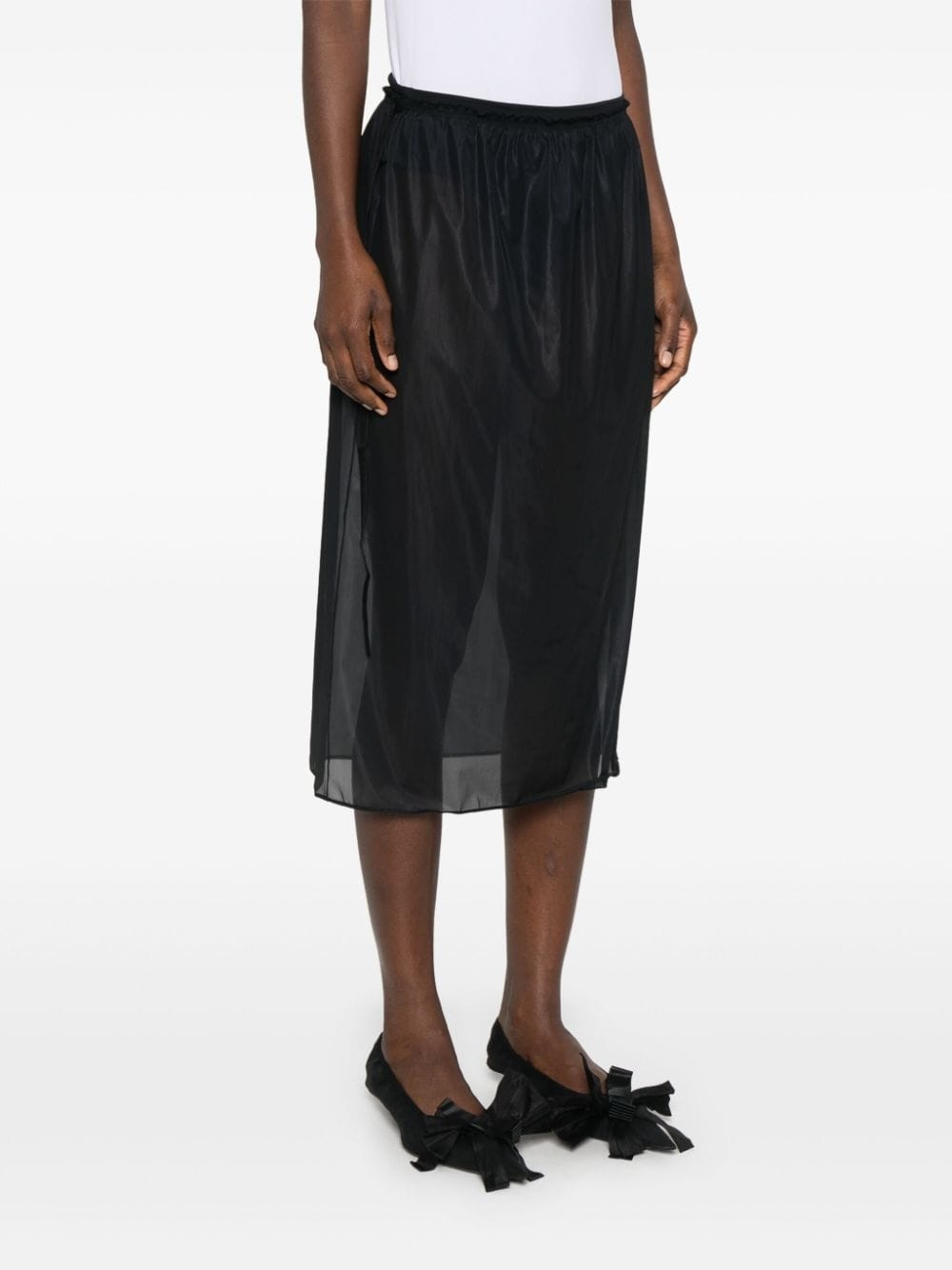 semi-sheer midi skirt - 3