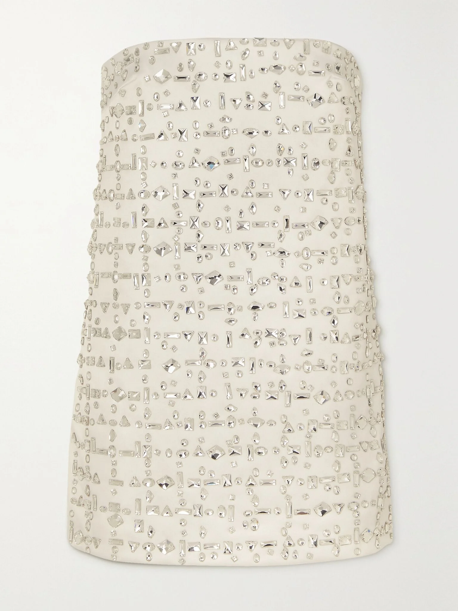Blaise strapless crystal-embellished satin mini dress White - 1