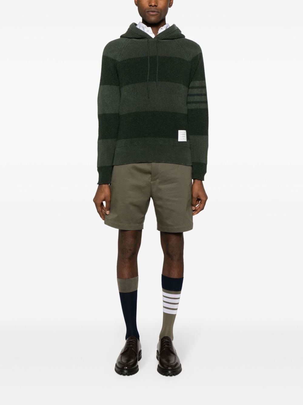4-Bar striped cashmere hoodie - 2