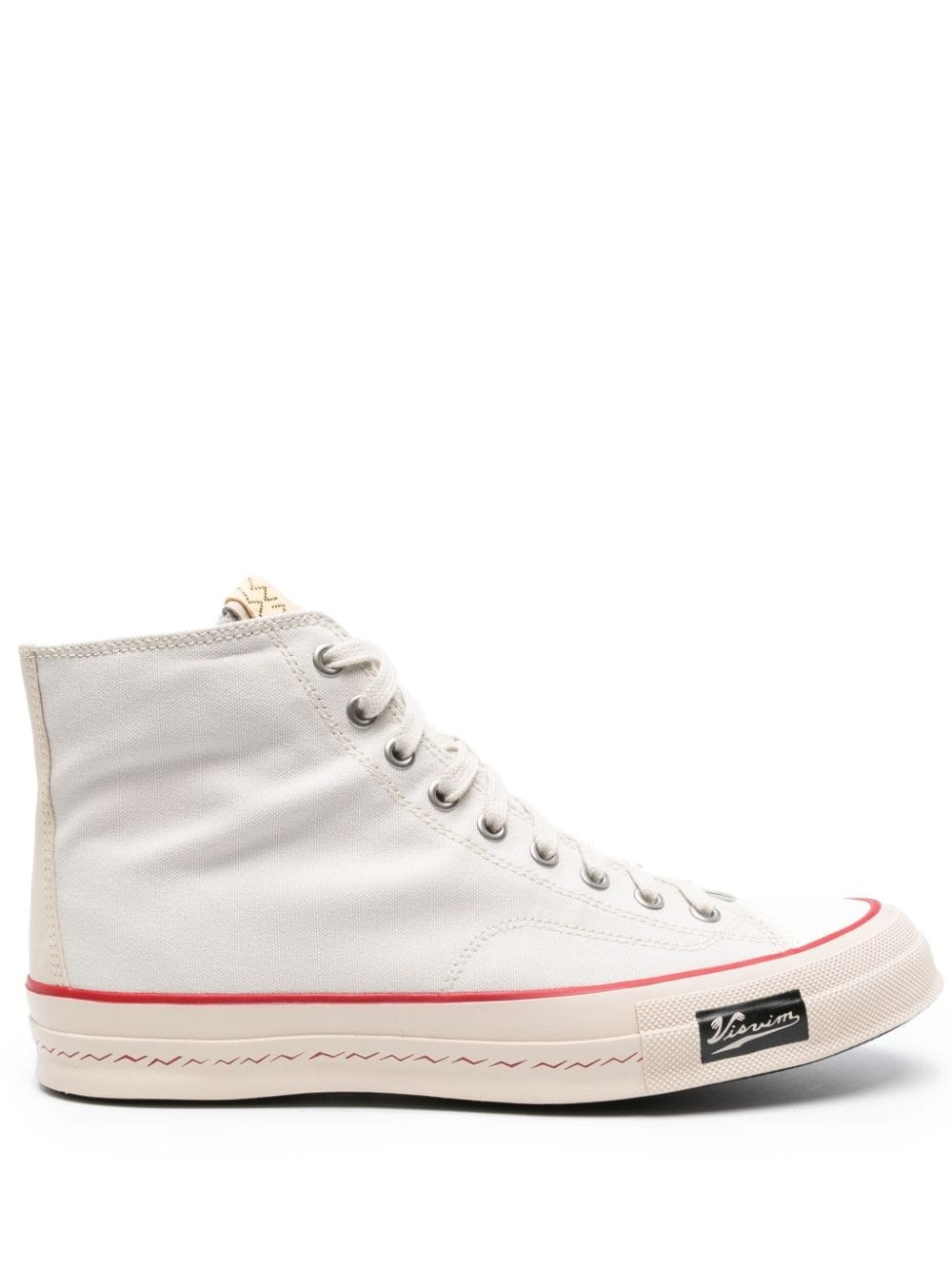 leather contrast canvas sneakers - 1