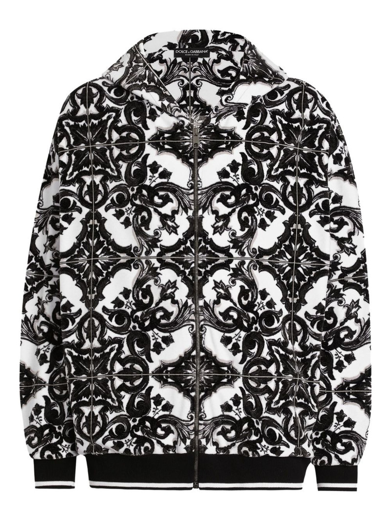 Majolica-print hoodie 1