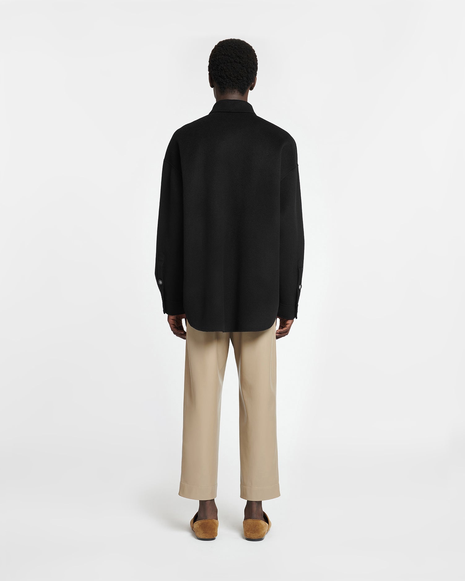 Double Wool Silk Overshirt - 4