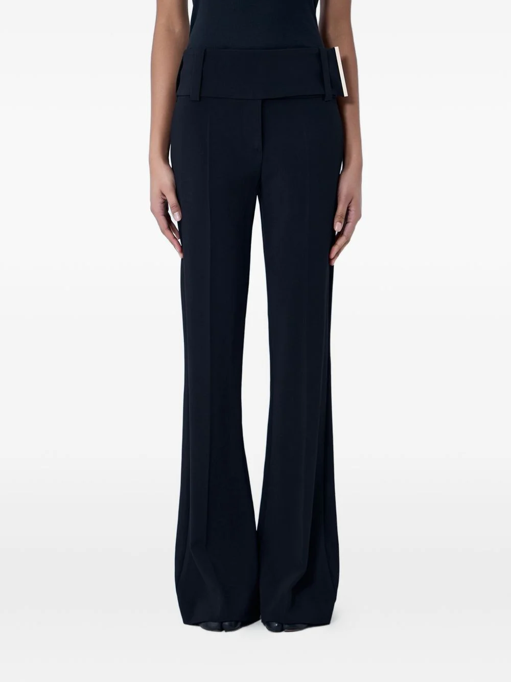 high-waisted flared trousers - 1