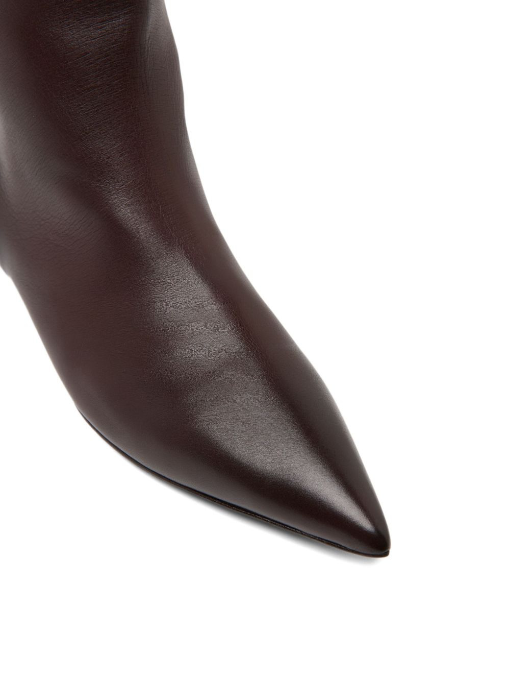 leather pointed-toe kitten-heel boots - 4