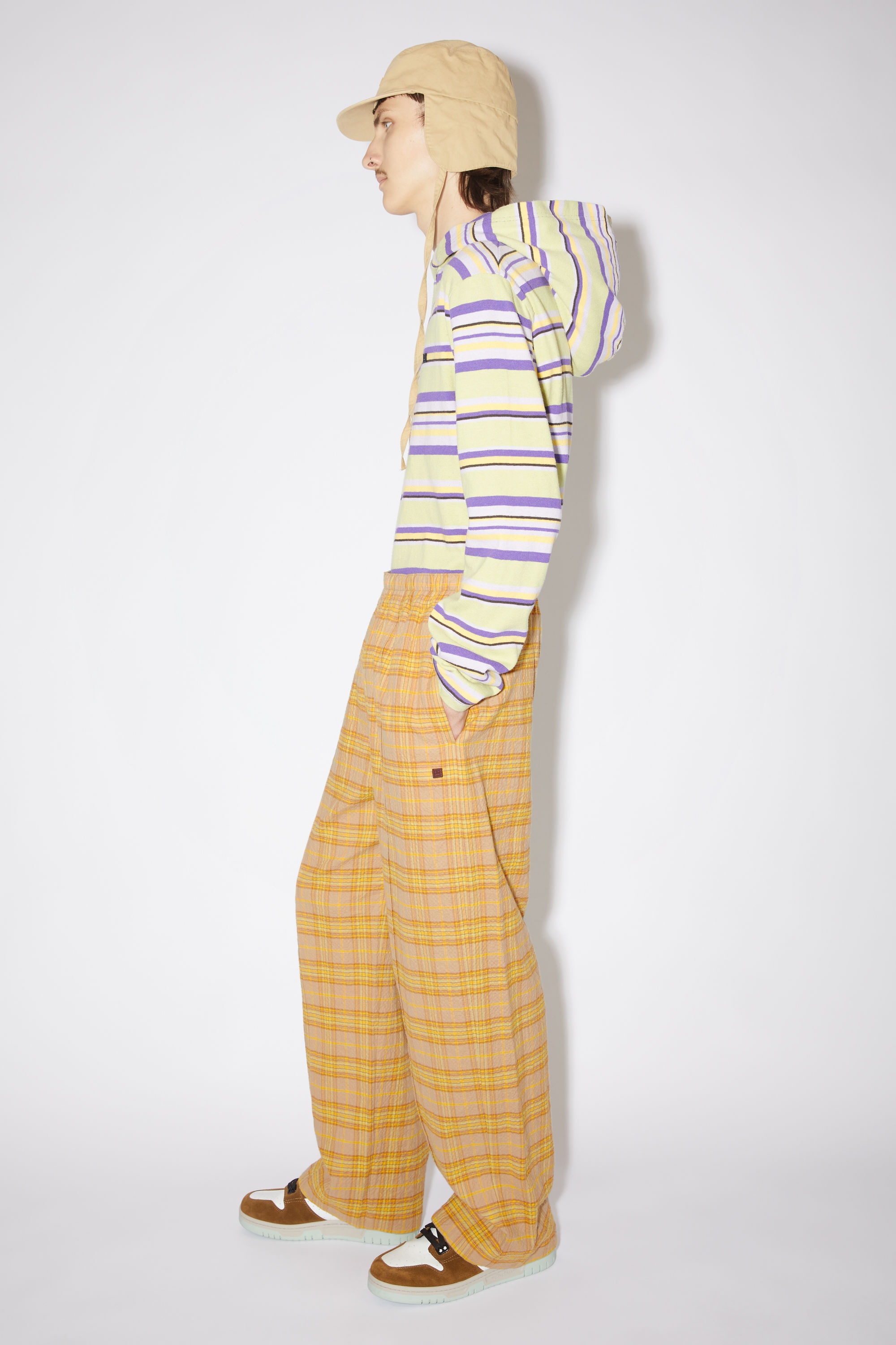 Check trousers - Brown/orange - 4