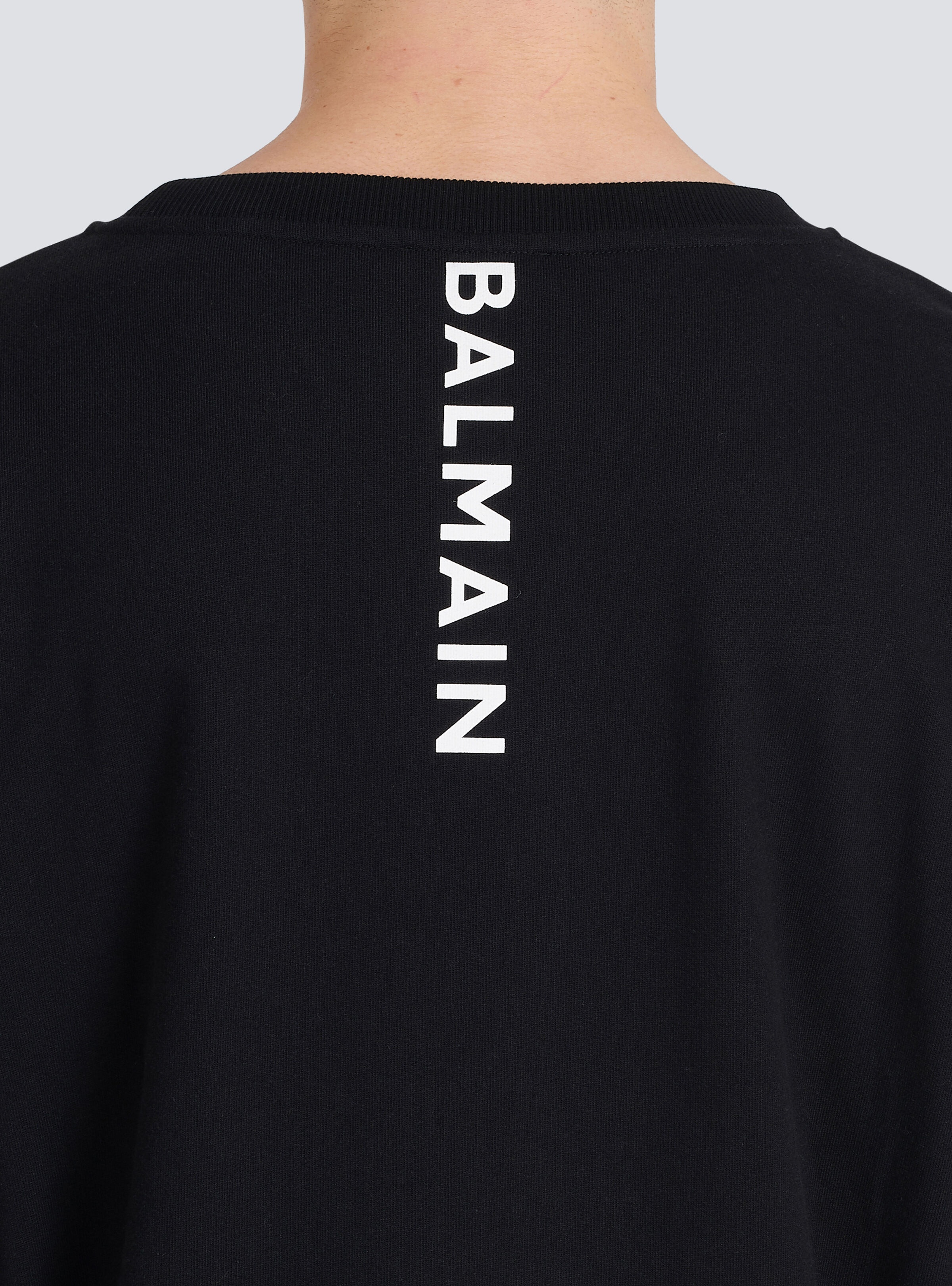 Eco-designed cotton sweatshirt with Balmain logo print - 9