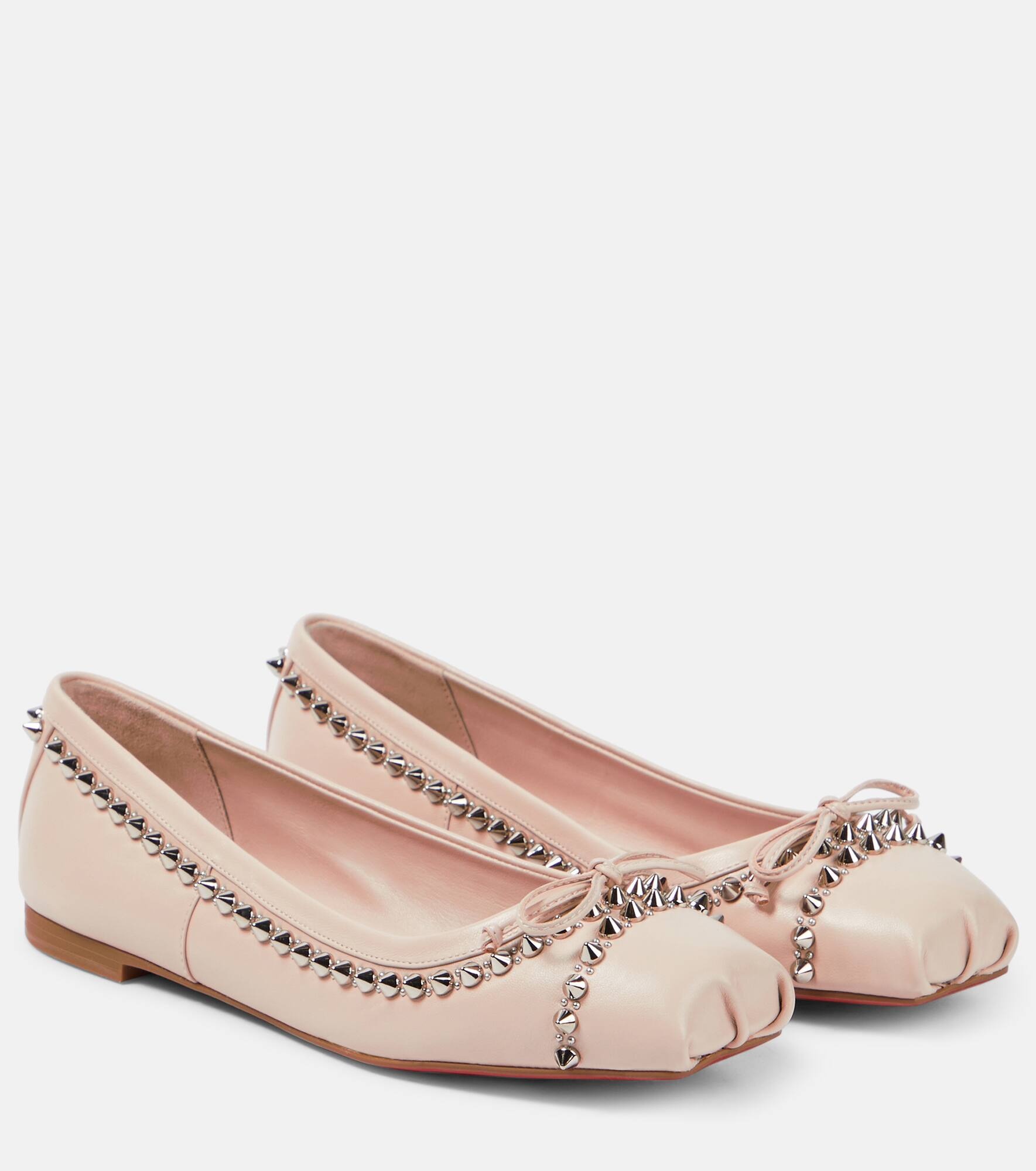 Mamadrague spiked leather ballet flats - 1