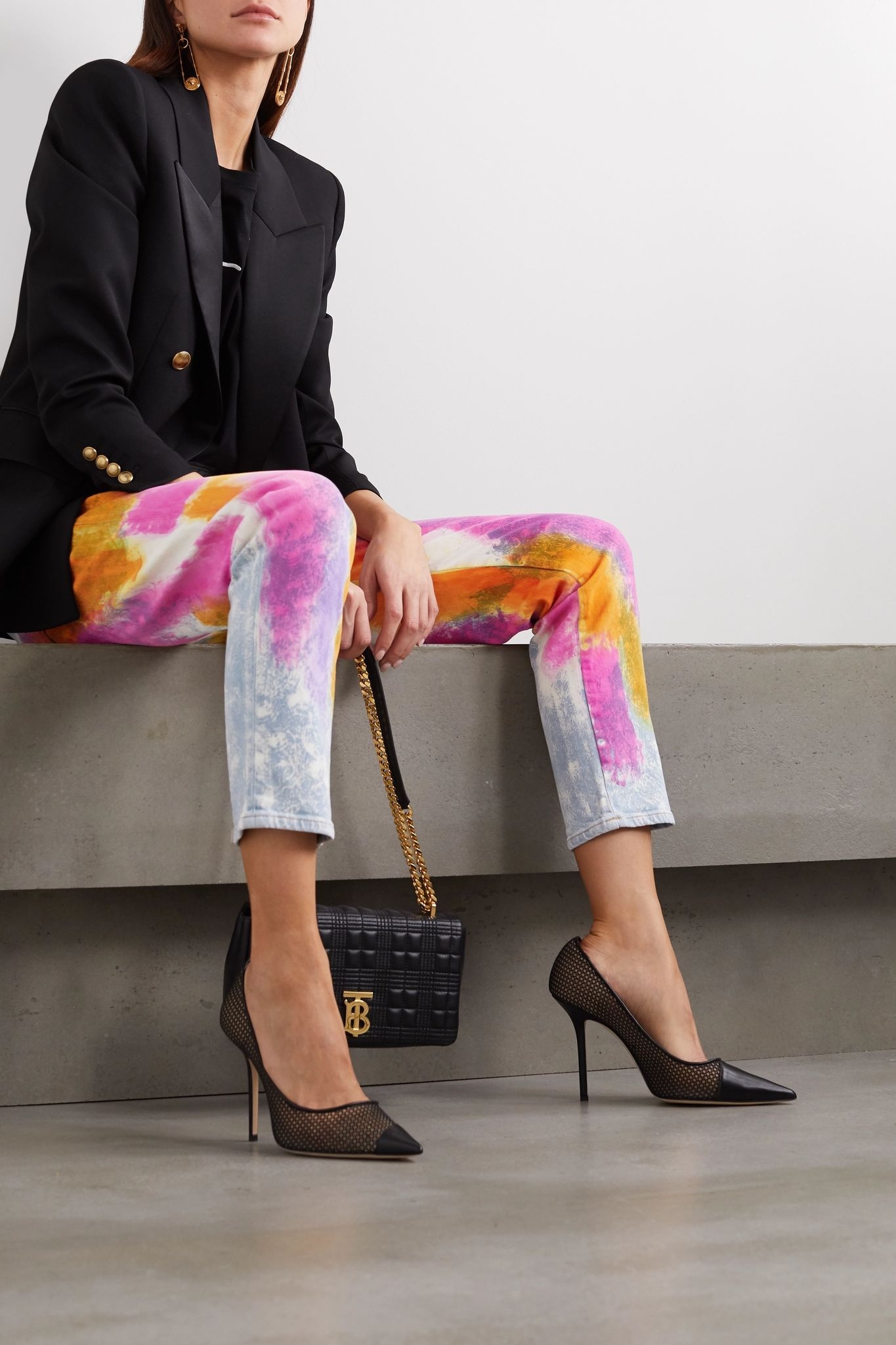 Tie-dyed high-rise straight-leg jeans - 2