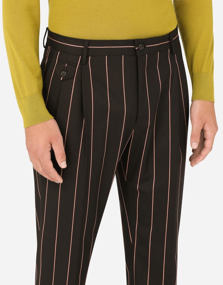 Pinstripe stretch wool pants - 4