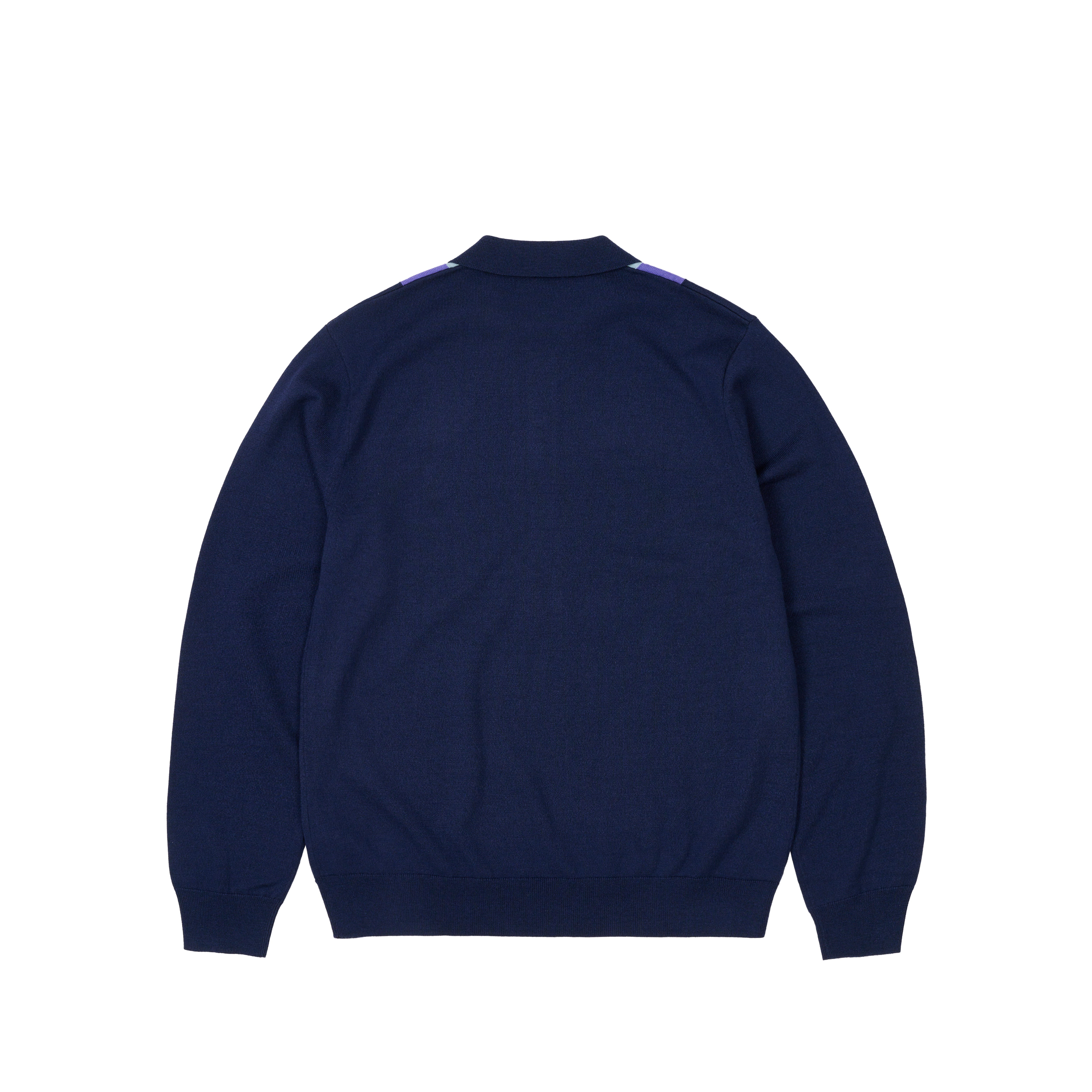PALACE FRED PERRY LONG SLEEVE KNITTED SHIRT PEACOAT - 2
