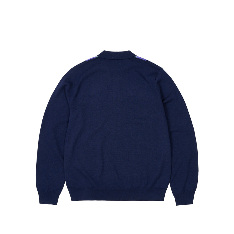 PALACE PALACE FRED PERRY LONG SLEEVE KNITTED SHIRT PEACOAT outlook
