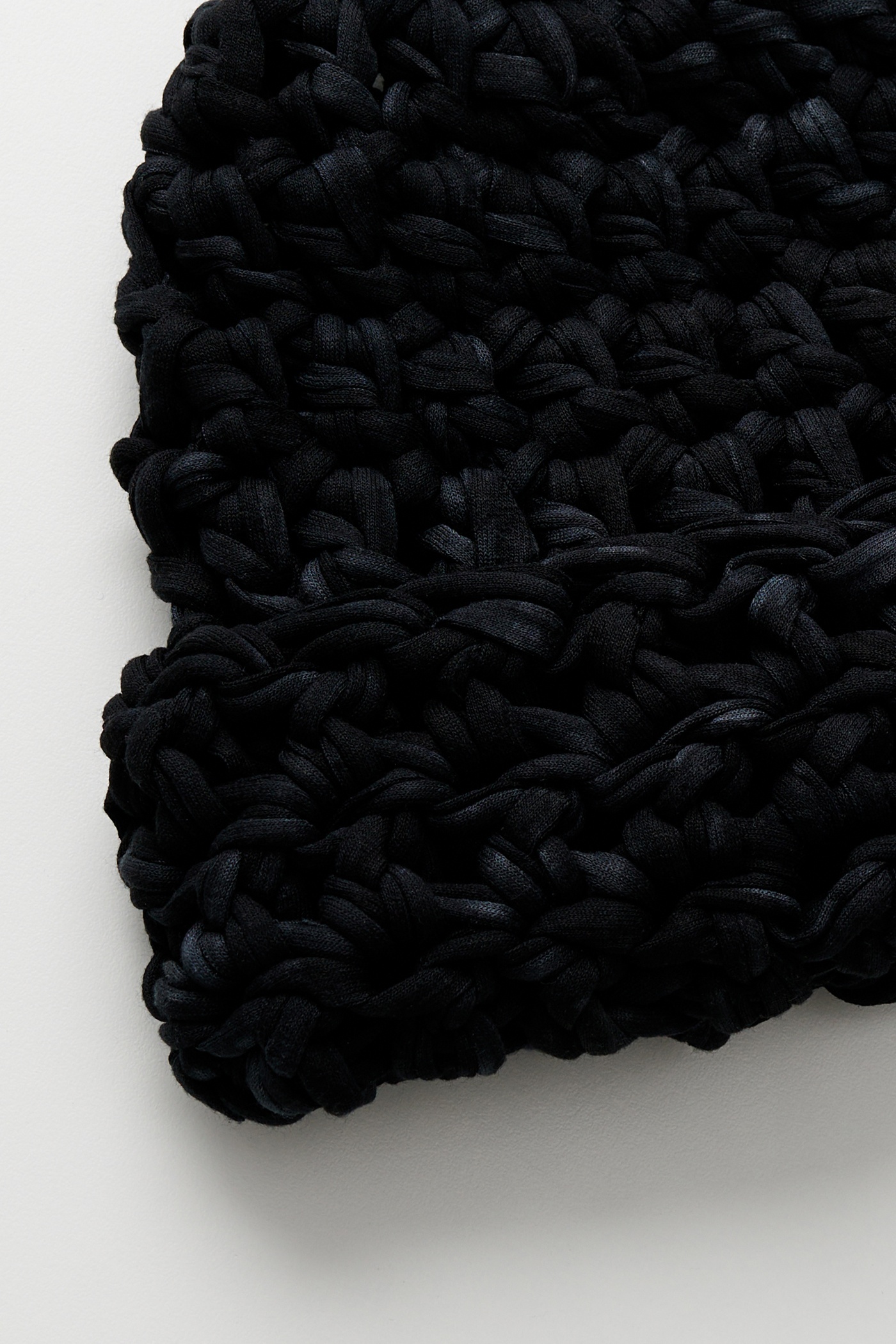 Crochet Beanie Overdyed Black Jersey - 3