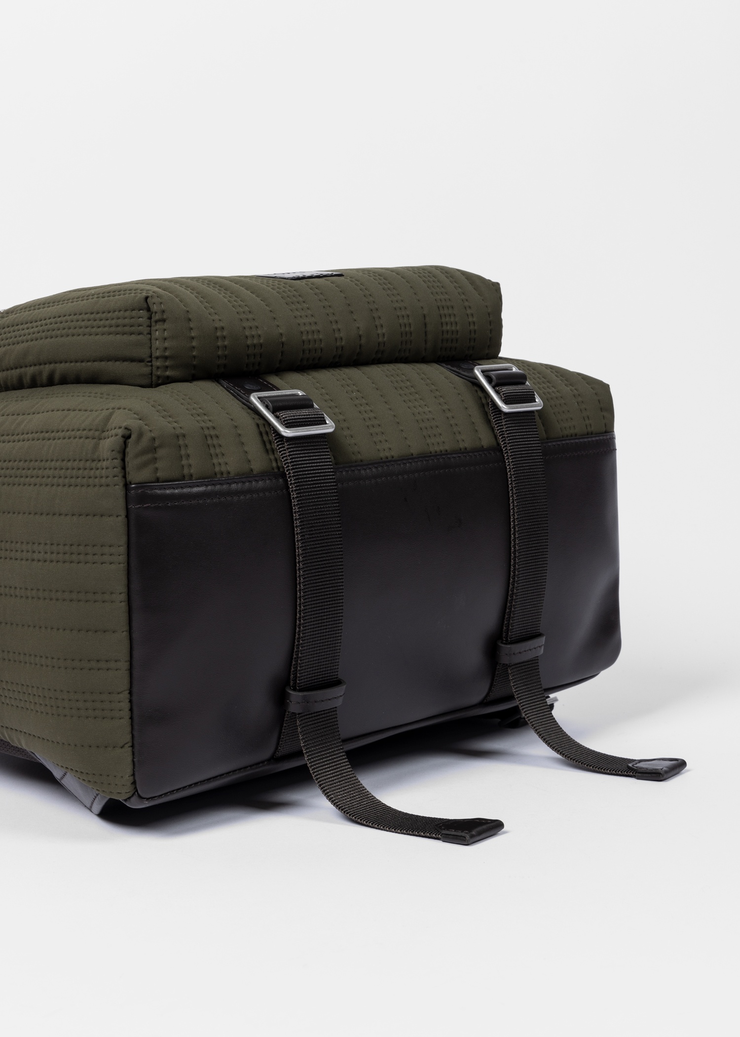Khaki Quilted Backpack - 4