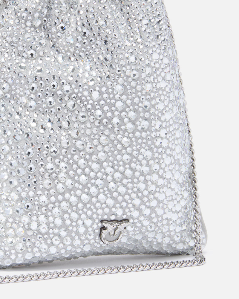 BABY SLOUCHY BAG FULLY RHINESTONED SHOULDER POUCH 3