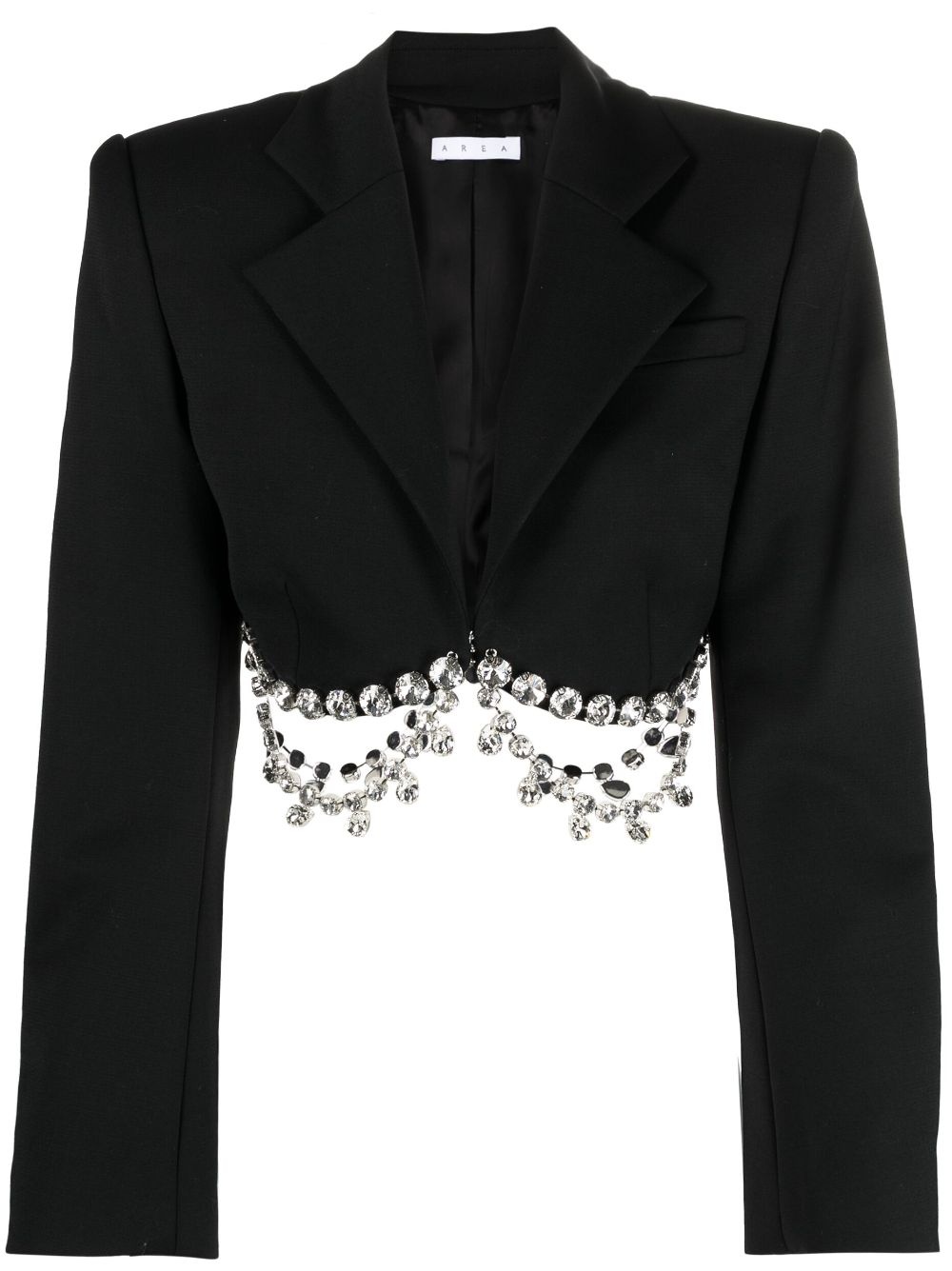 crystal-embellished cropped jacket - 1