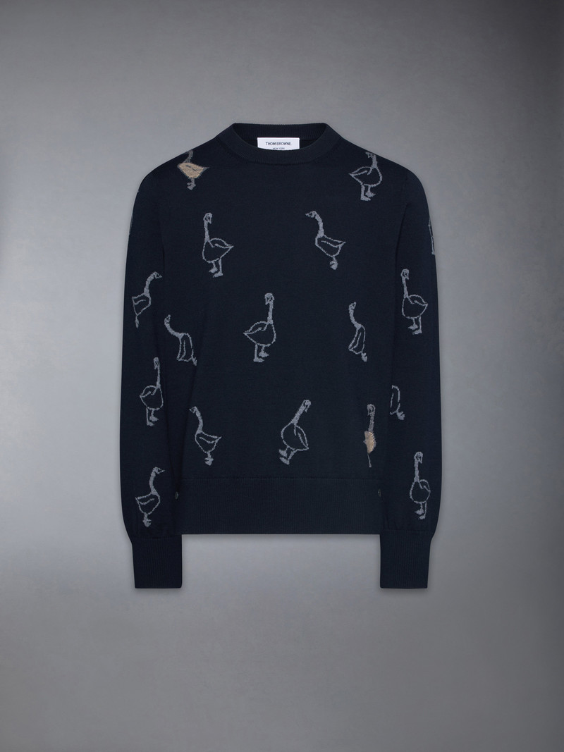 GEESE INTARSIA MERINO WOOL RELAXED FIT PULLOVER 1