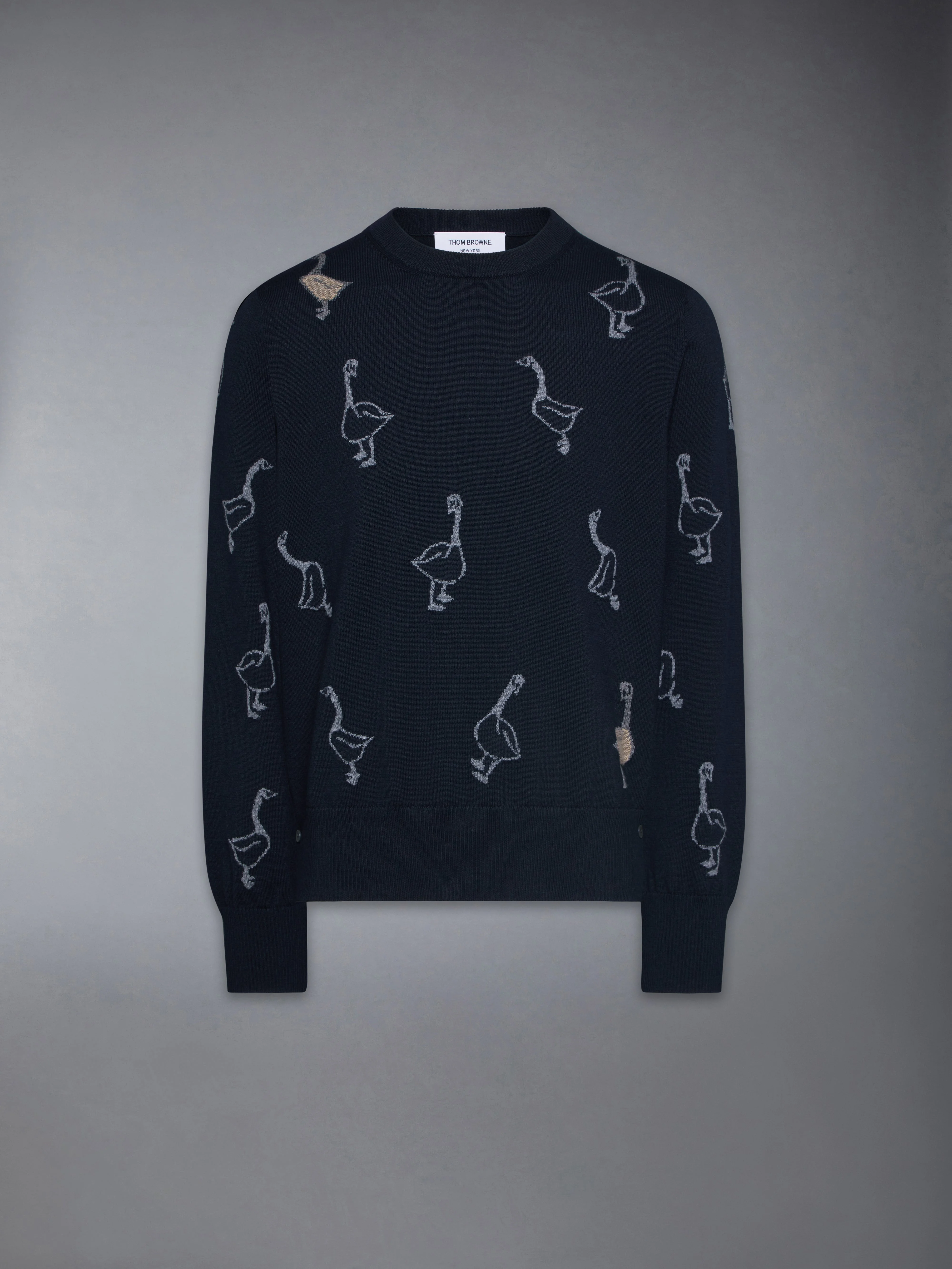 GEESE INTARSIA MERINO WOOL RELAXED FIT PULLOVER - 1