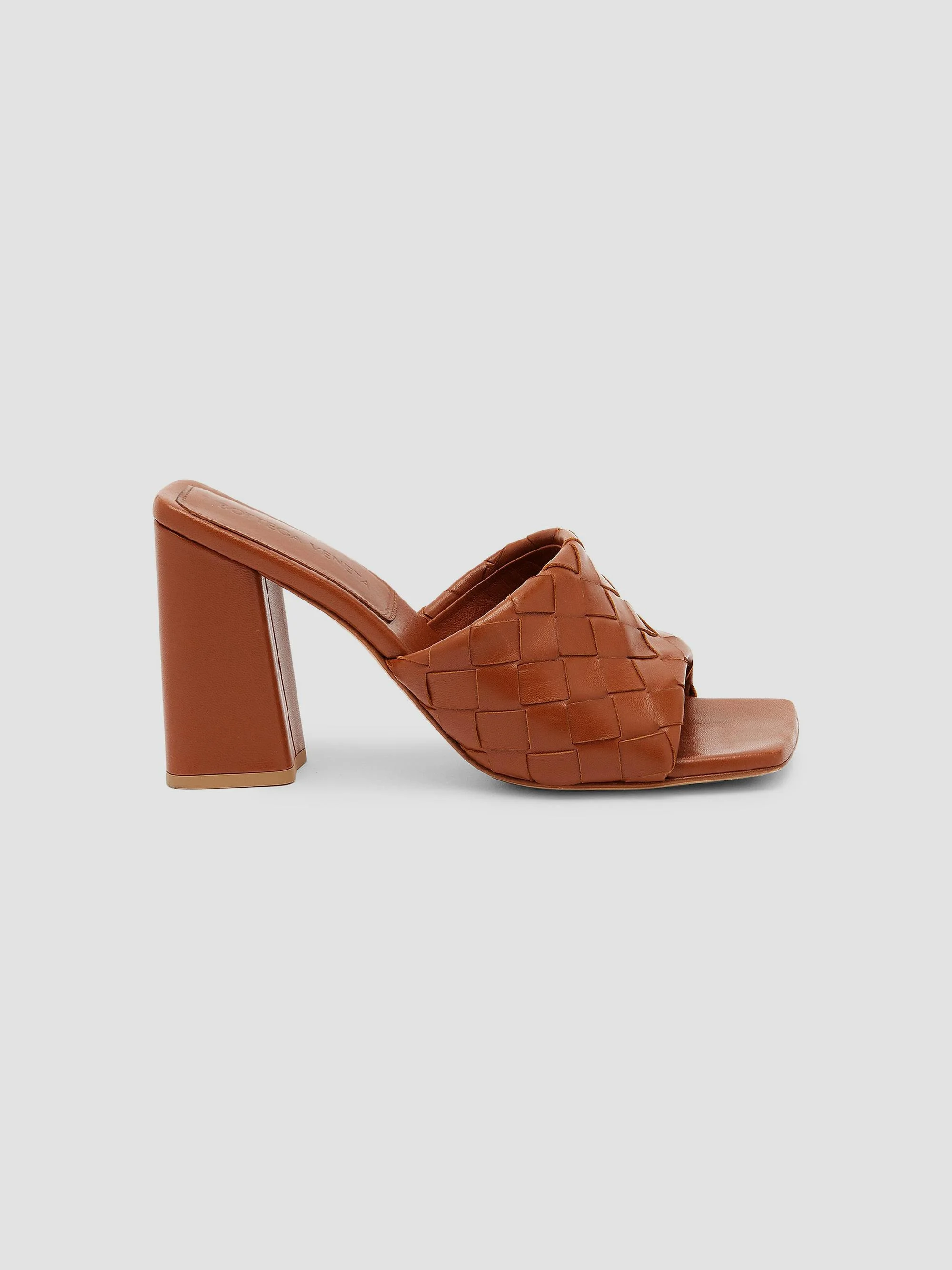 Women's Parco 90MM Intrecciato Leather Mules - Tannin - 1