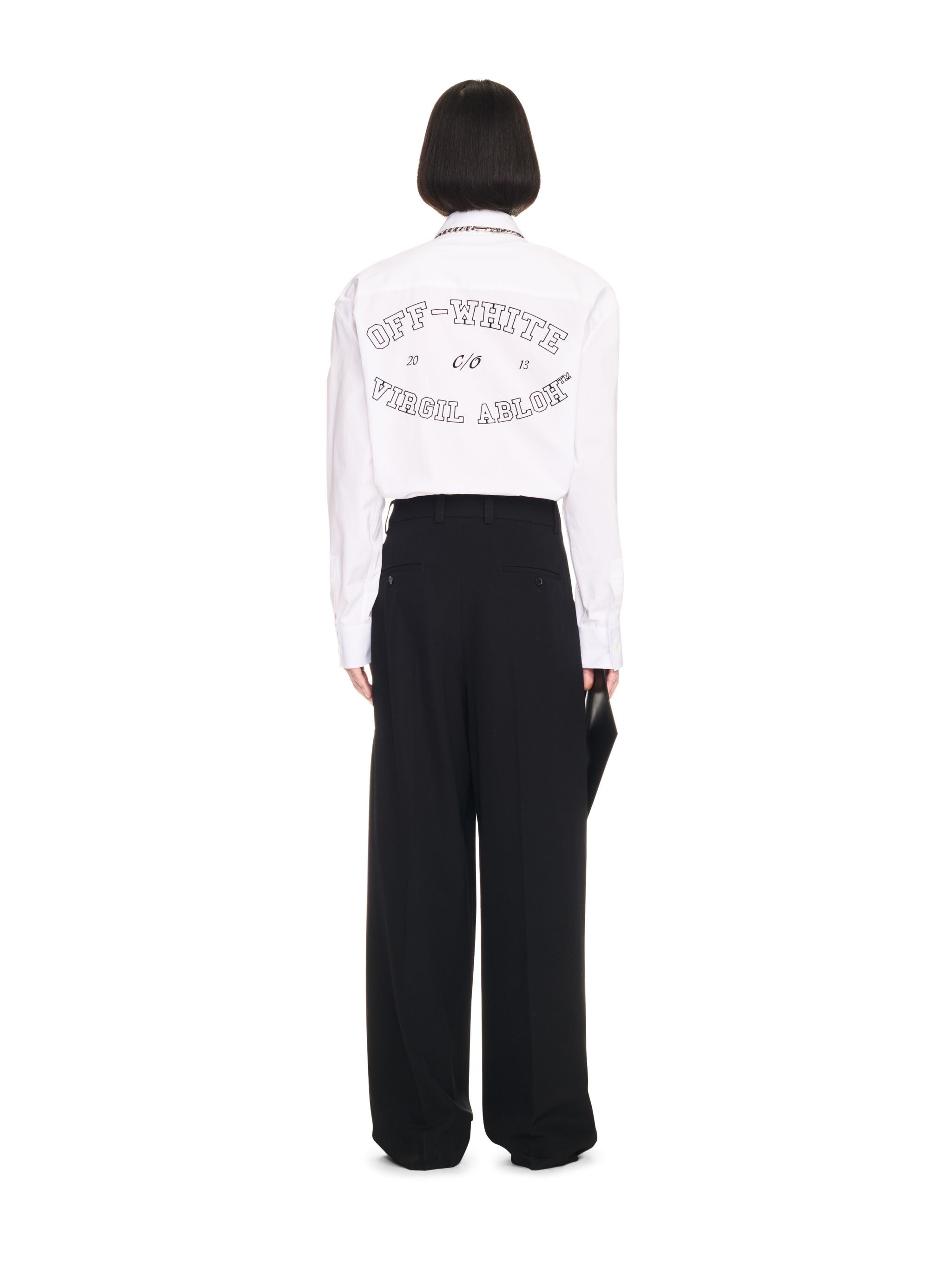 Black Wool Tailored Pants - 4