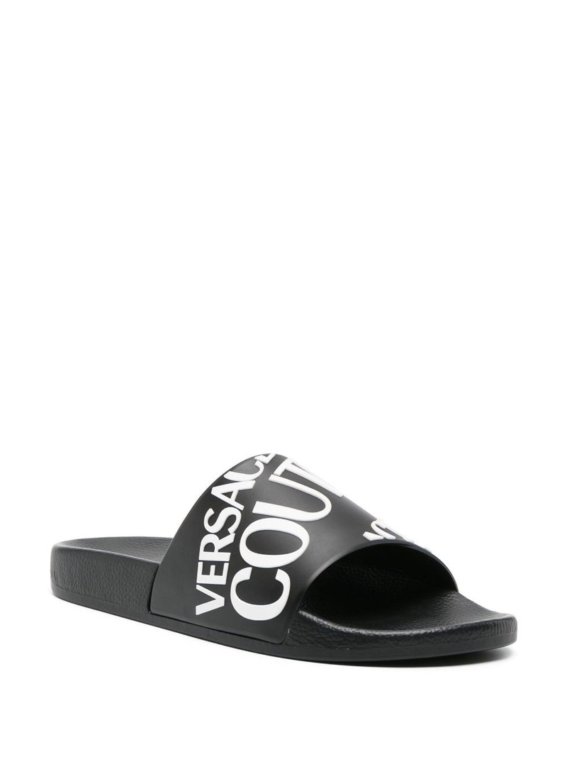 VERSACE JEANS COUTURE logo-print slip-on slides outlook