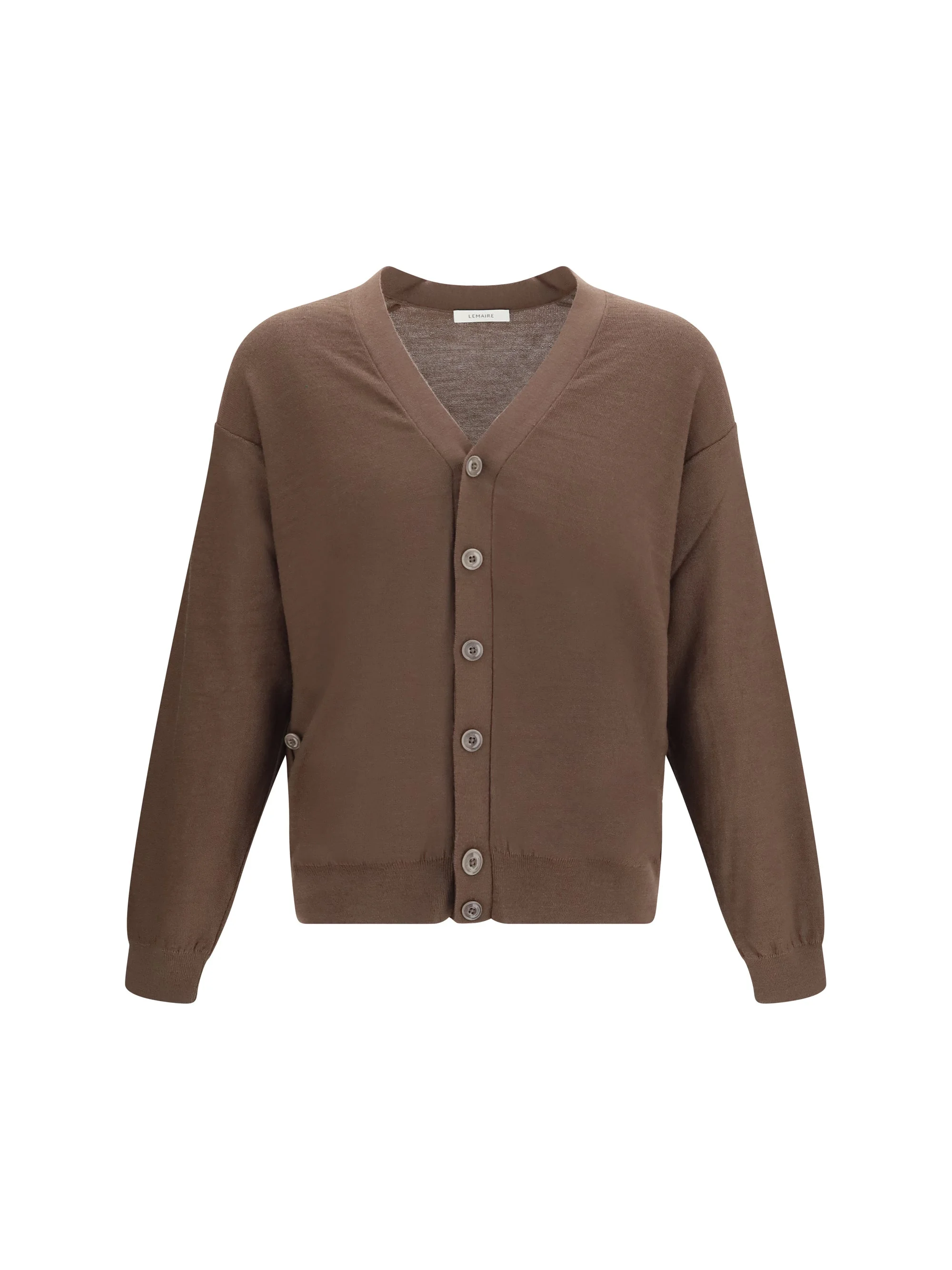 Lemaire Merino Wool Blend Cardigan Shitake - 1
