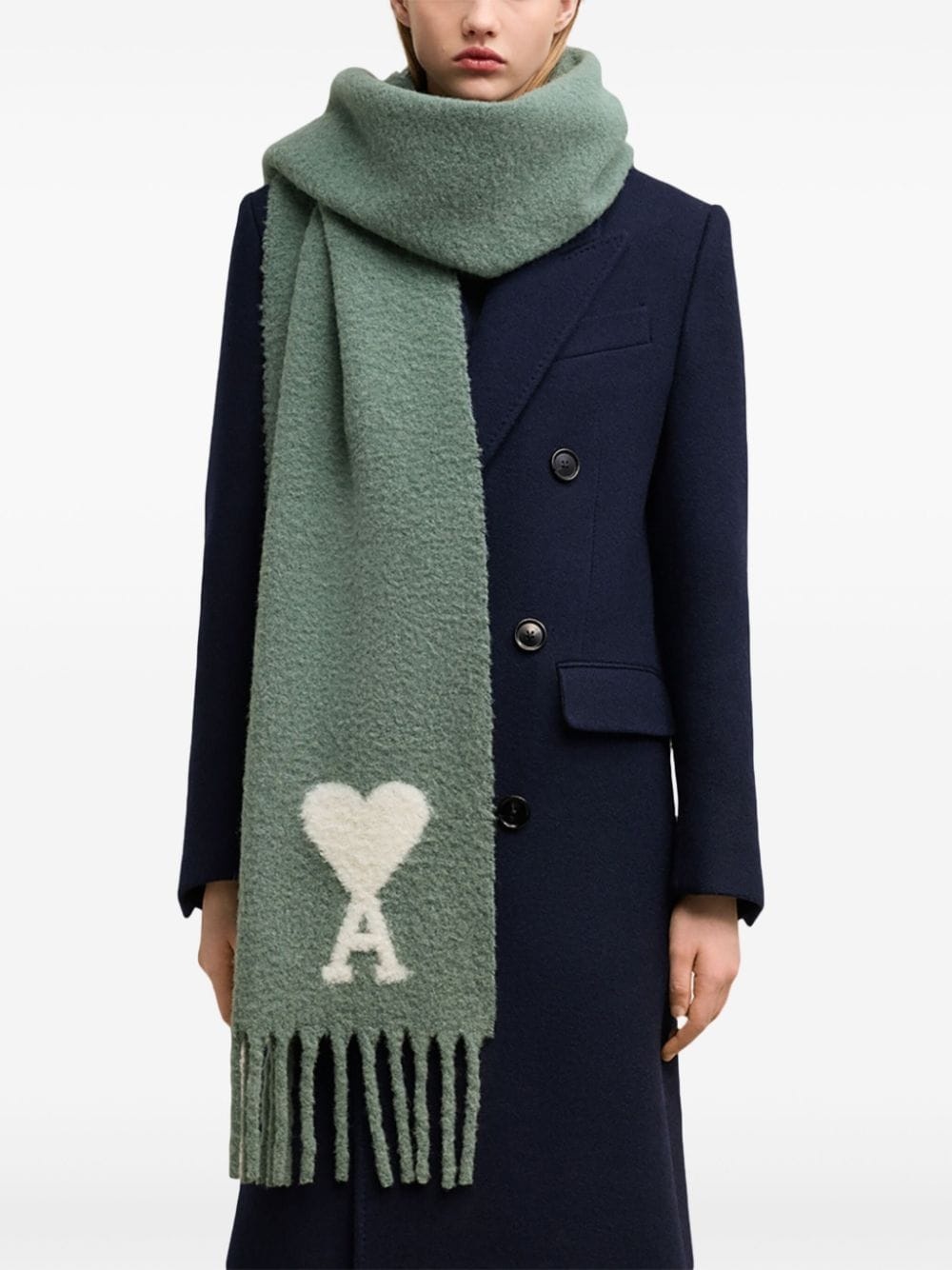 oversized logo-embroidered scarf - 4