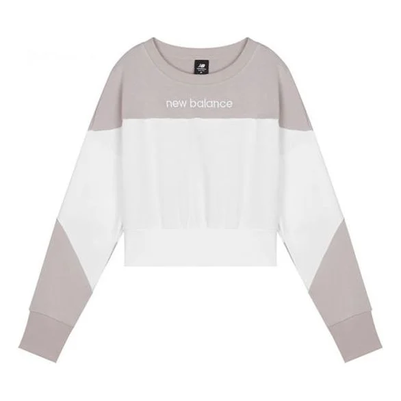 (WMNS) New Balance Athletics Crew Sweatshirt 'Wonder Mauve White' AWT11503-WM - 1