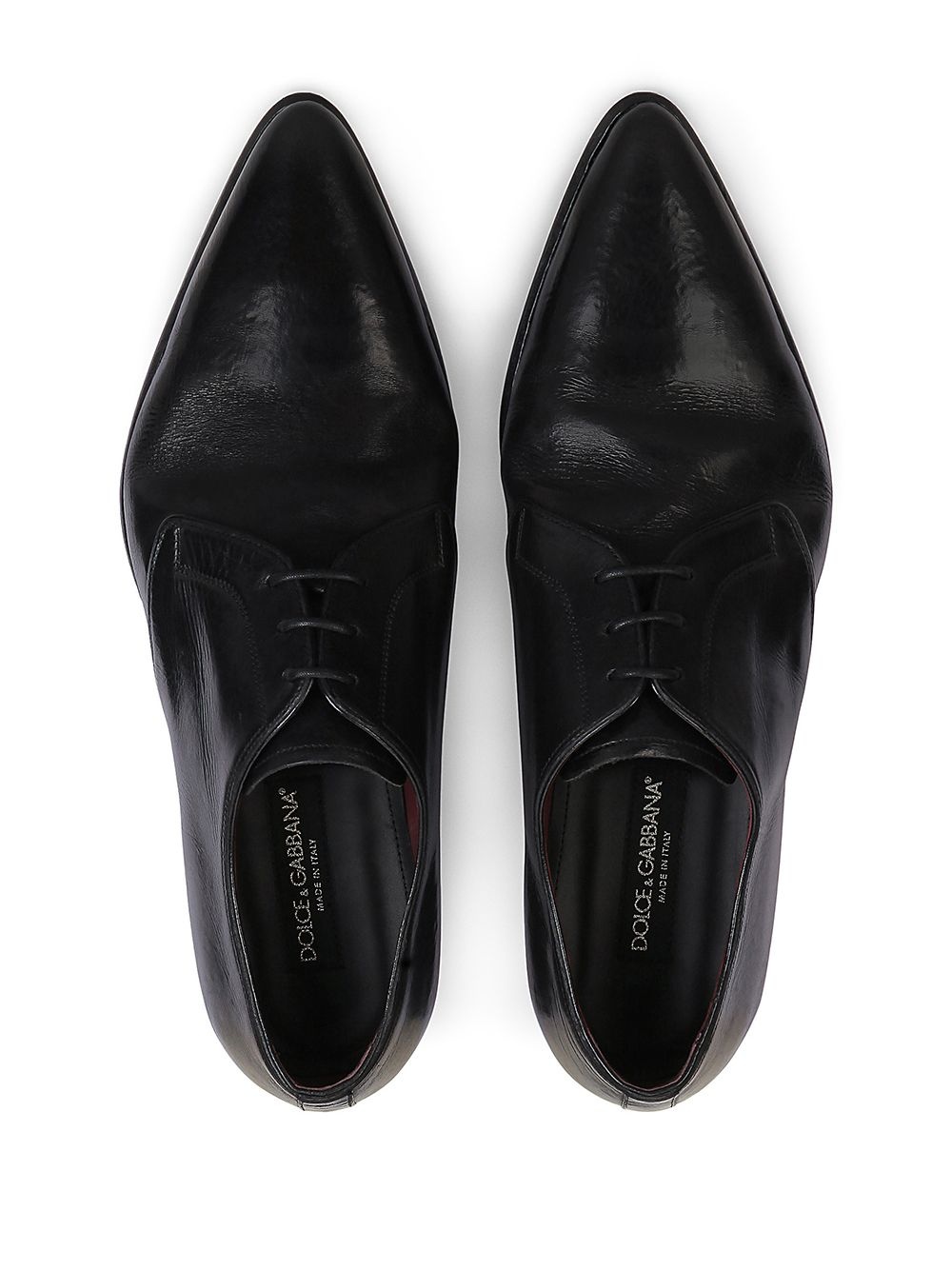 calf leather pointed Derby shoes - 4