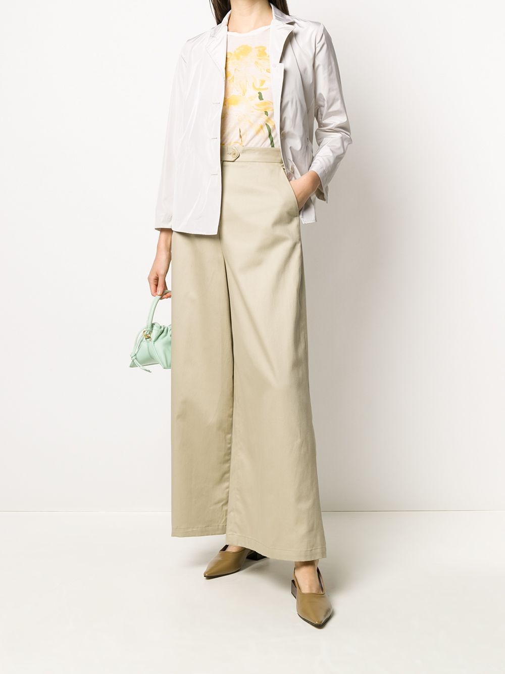wide-leg cotton trousers - 2