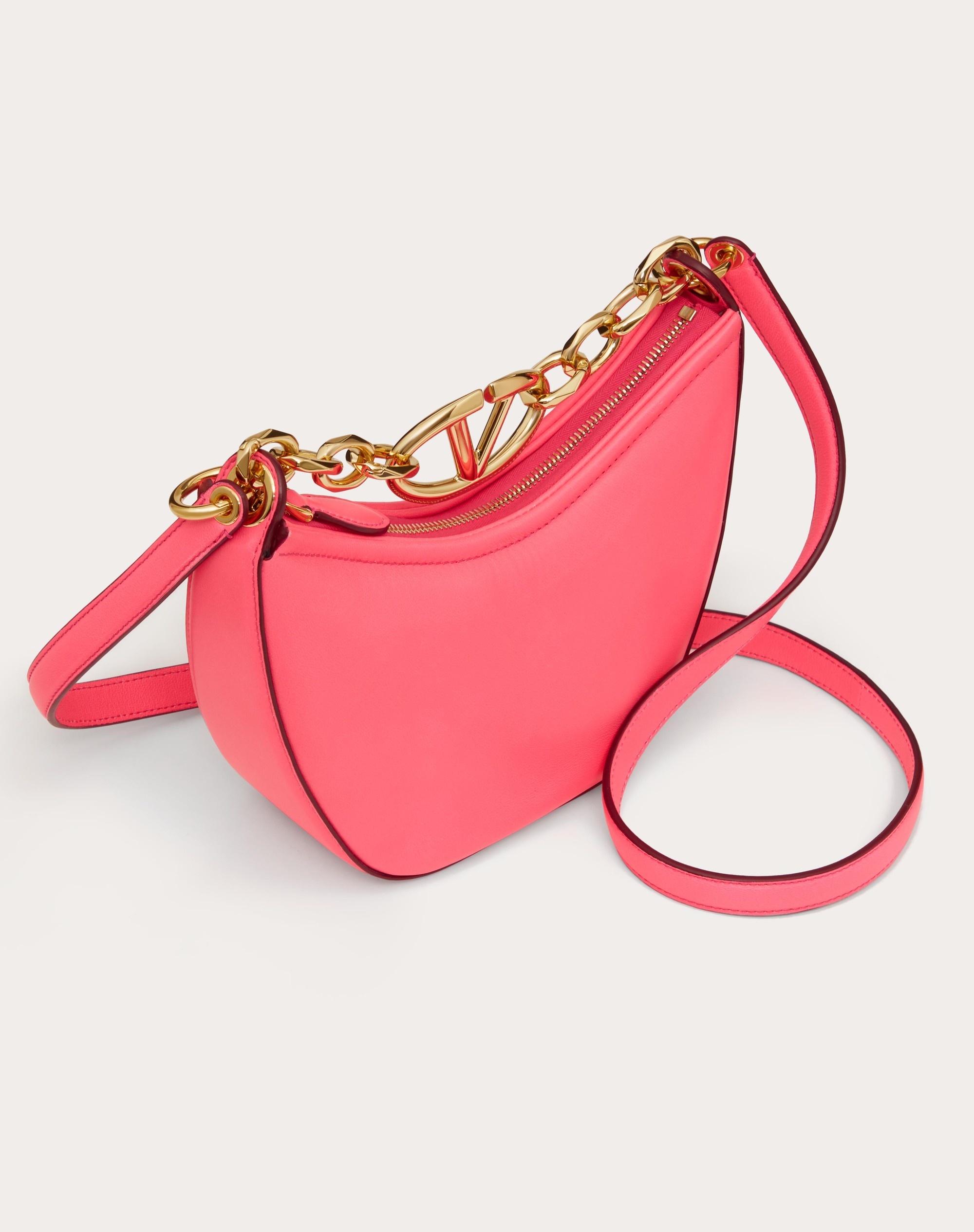 VLOGO MOON MINI HOBO BAG IN NAPPA LEATHER WITH CHAIN - 6