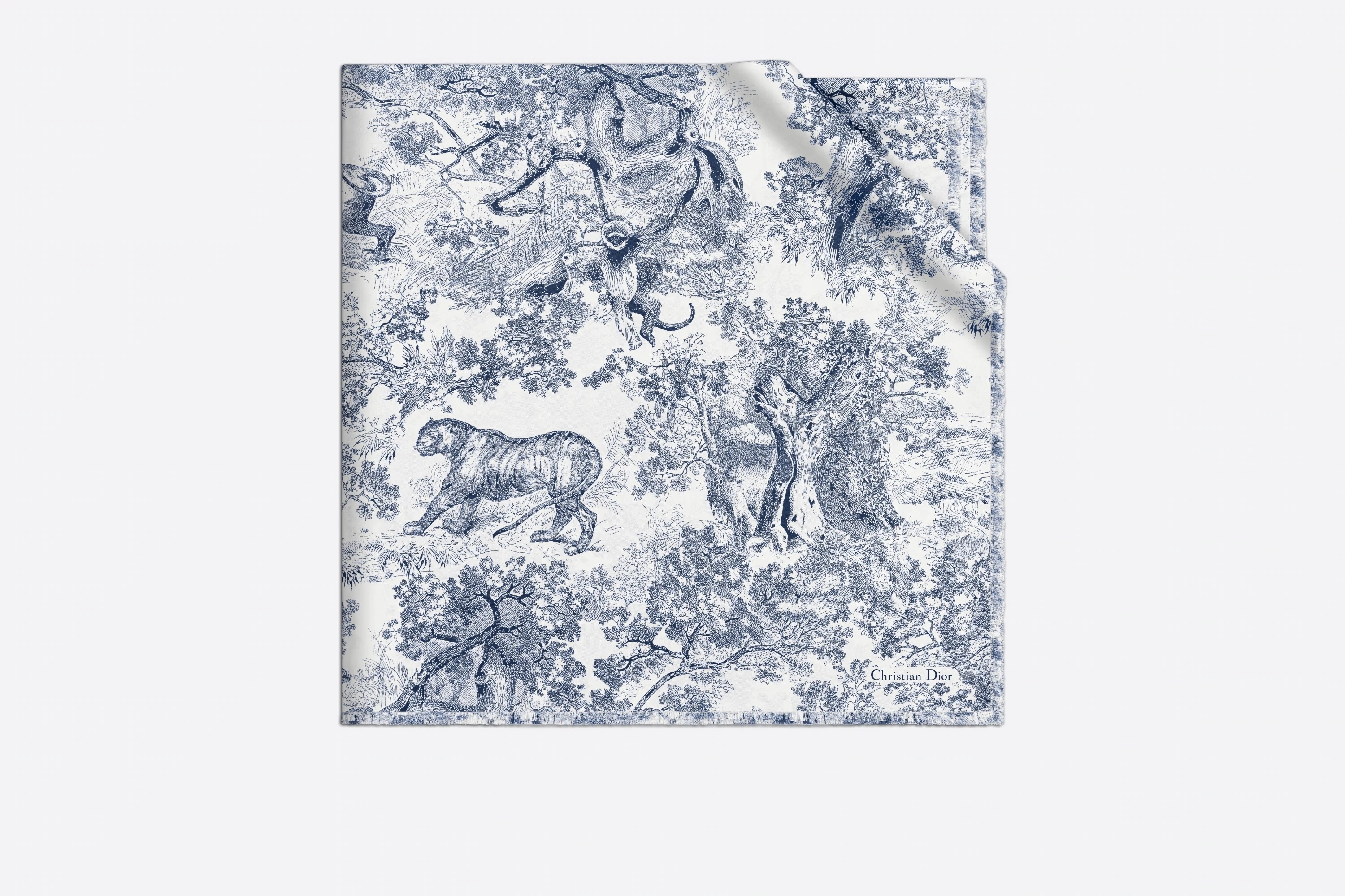 Toile de Jouy Large Square Scarf - 1