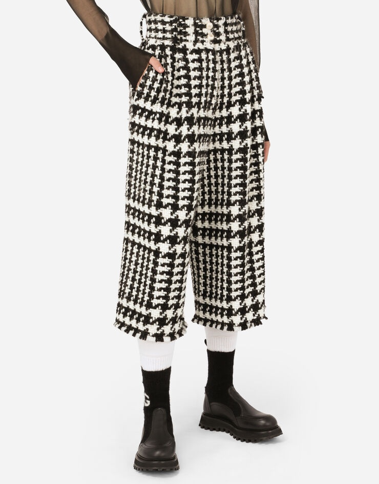 Glen plaid tweed culottes - 4