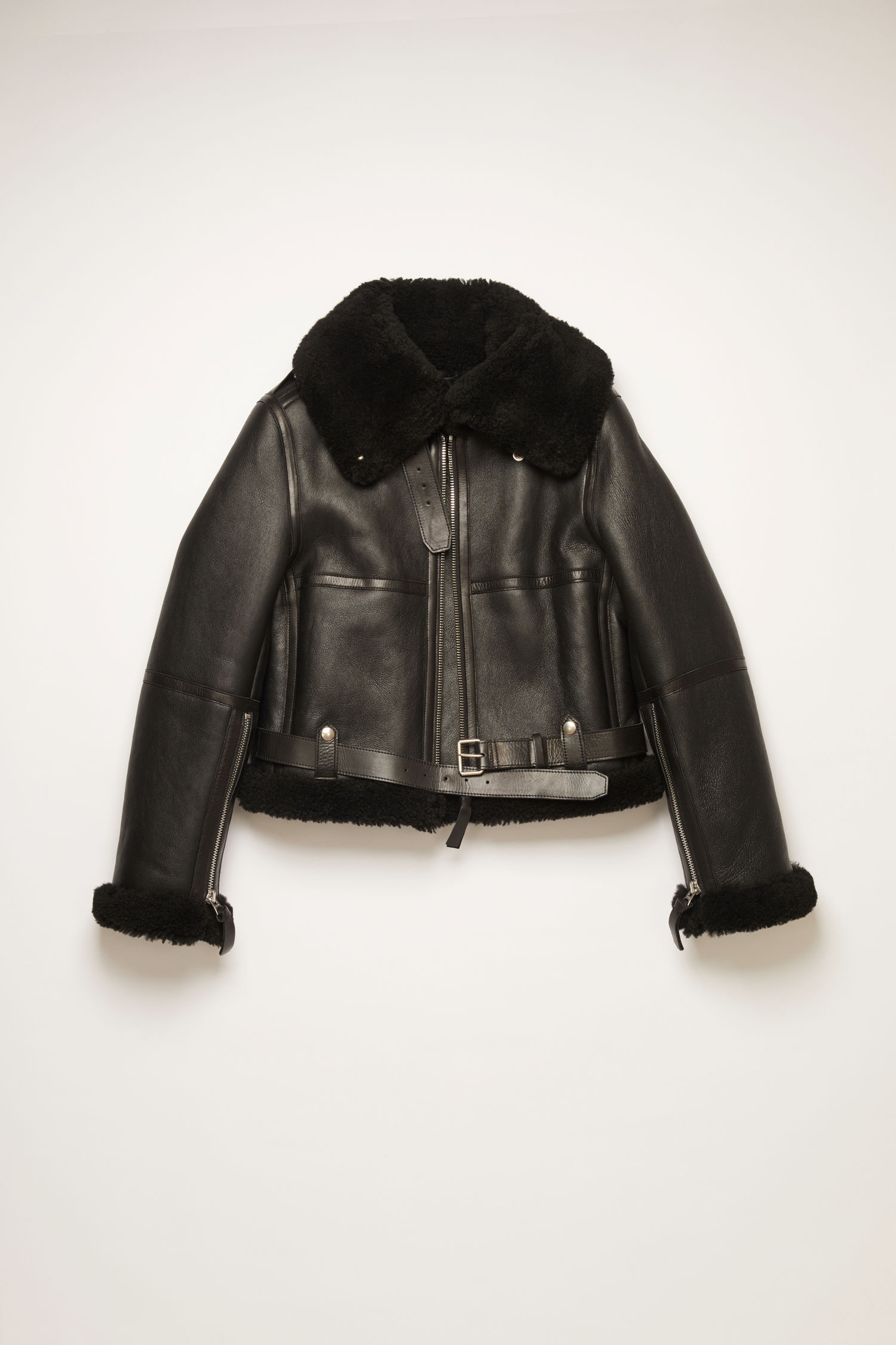 Shearling aviator jacket black / black - 1